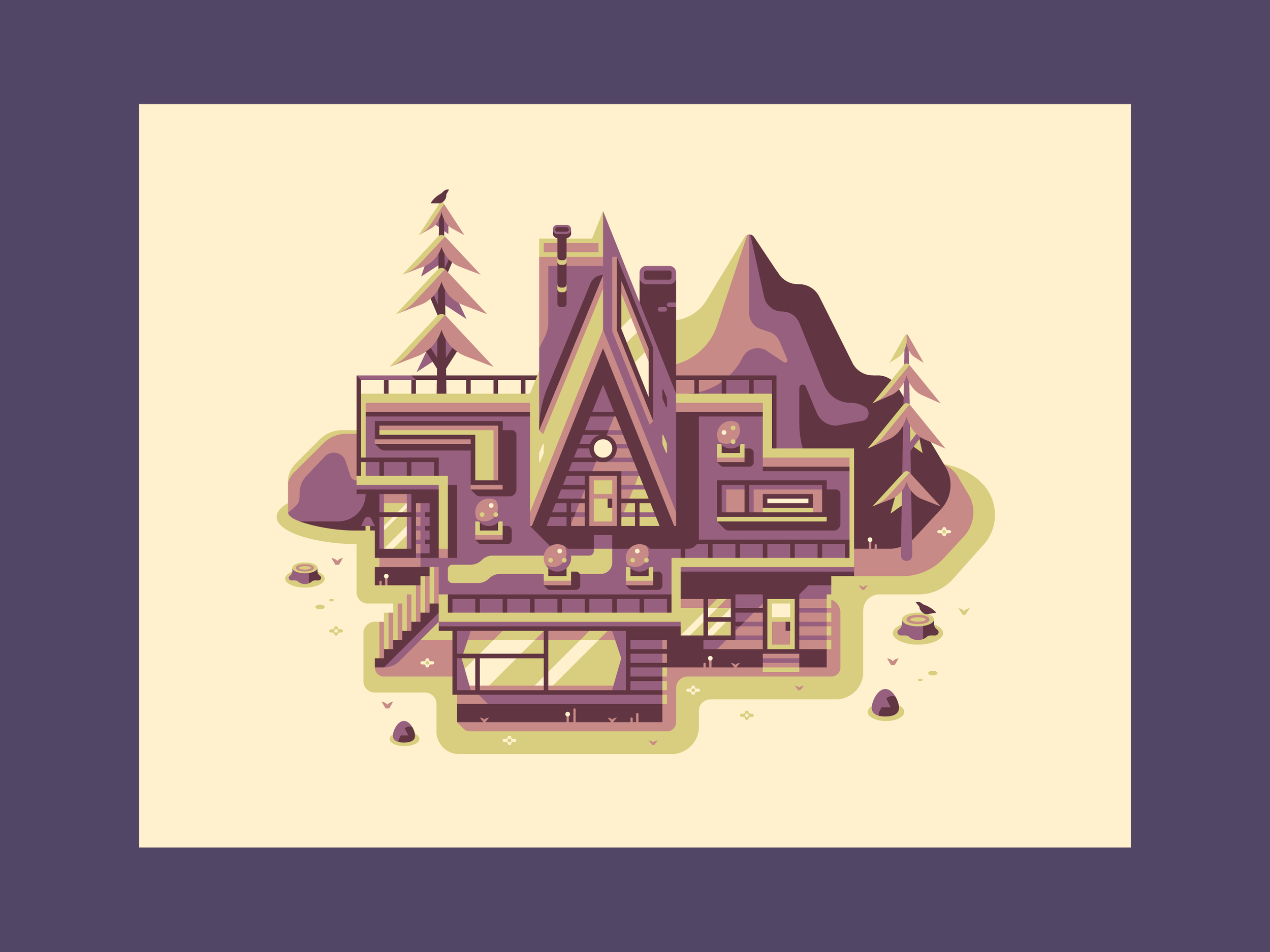 Mountain - Modern Homes prints by Canopy Design and Illustration