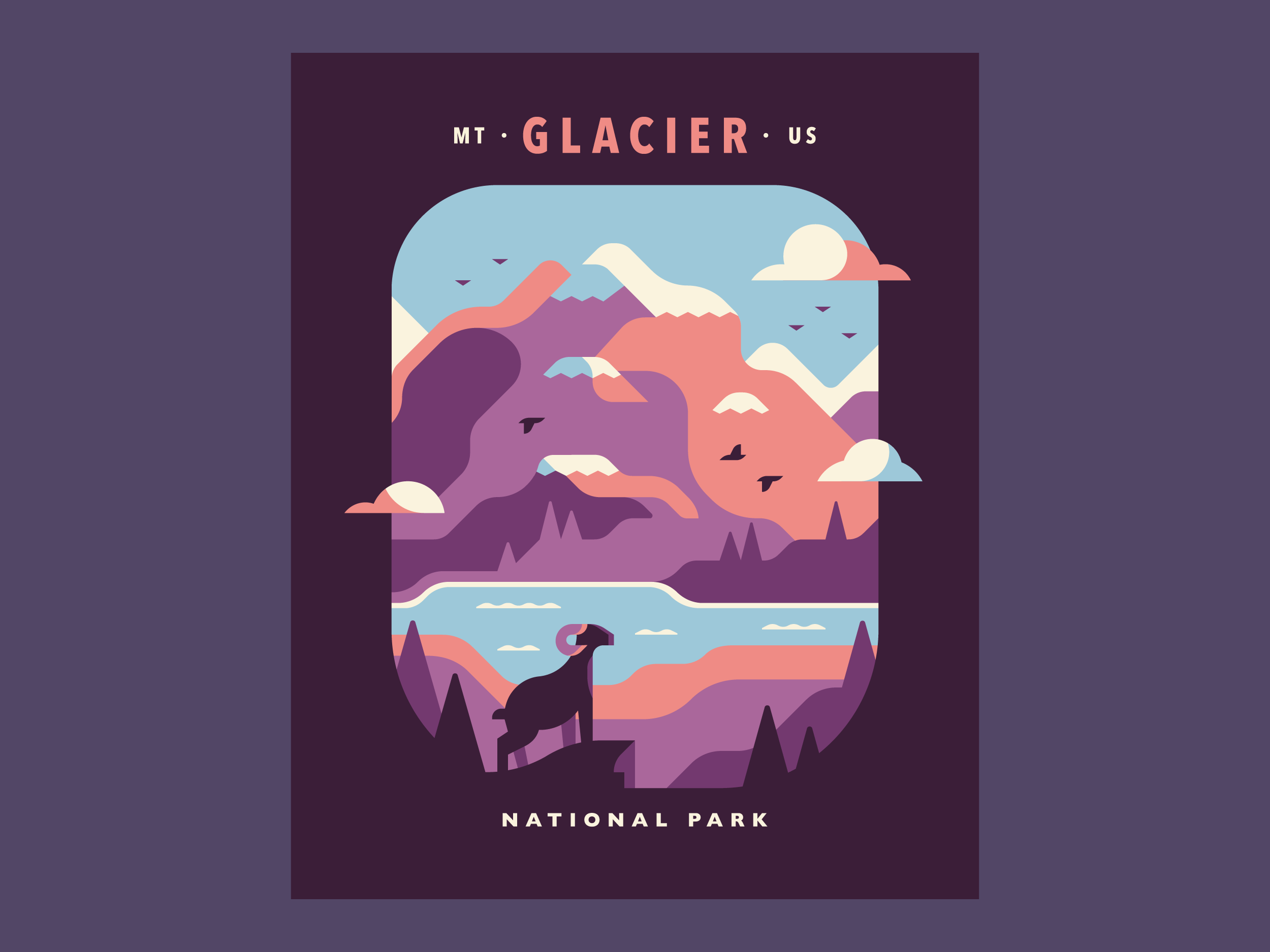 Glacier - National Parks prints and posters by Canopy Design and Illustration