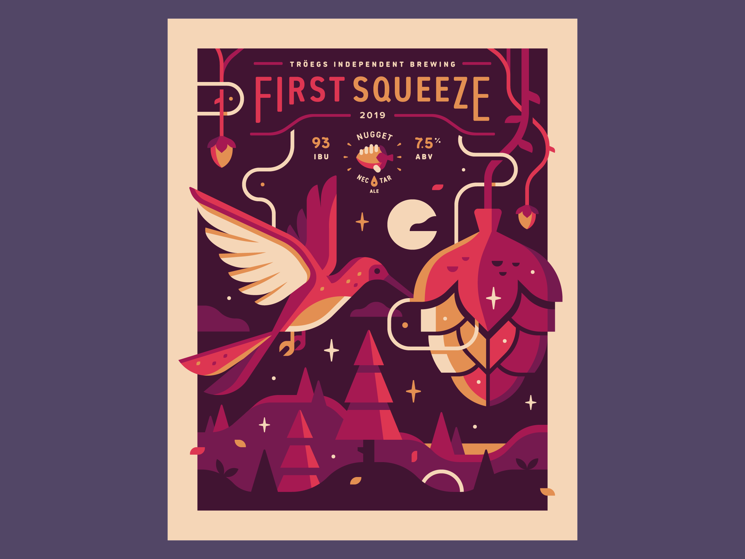 Tröegs Nugget Nectar First Squeeze 2019 poster by Canopy Design and Illustration