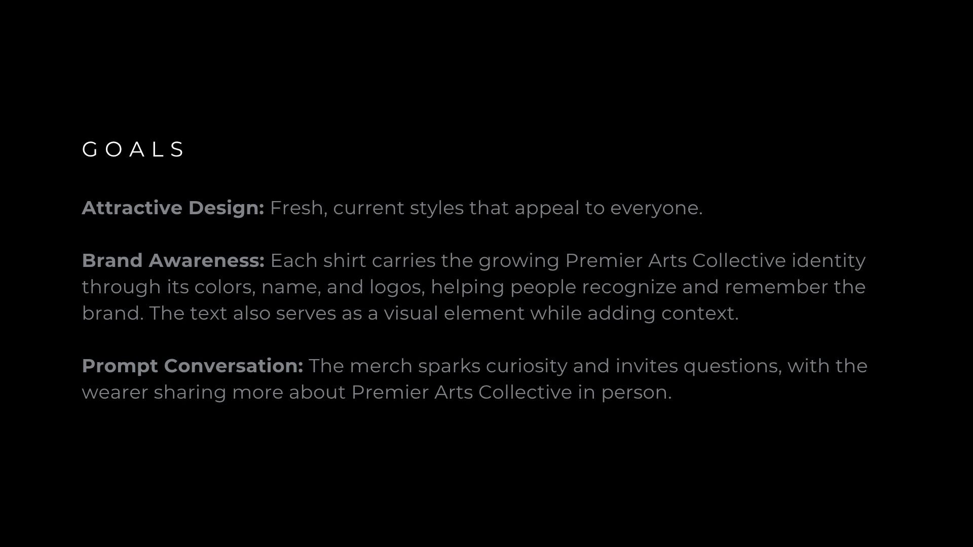 Apparel Design Project Goals