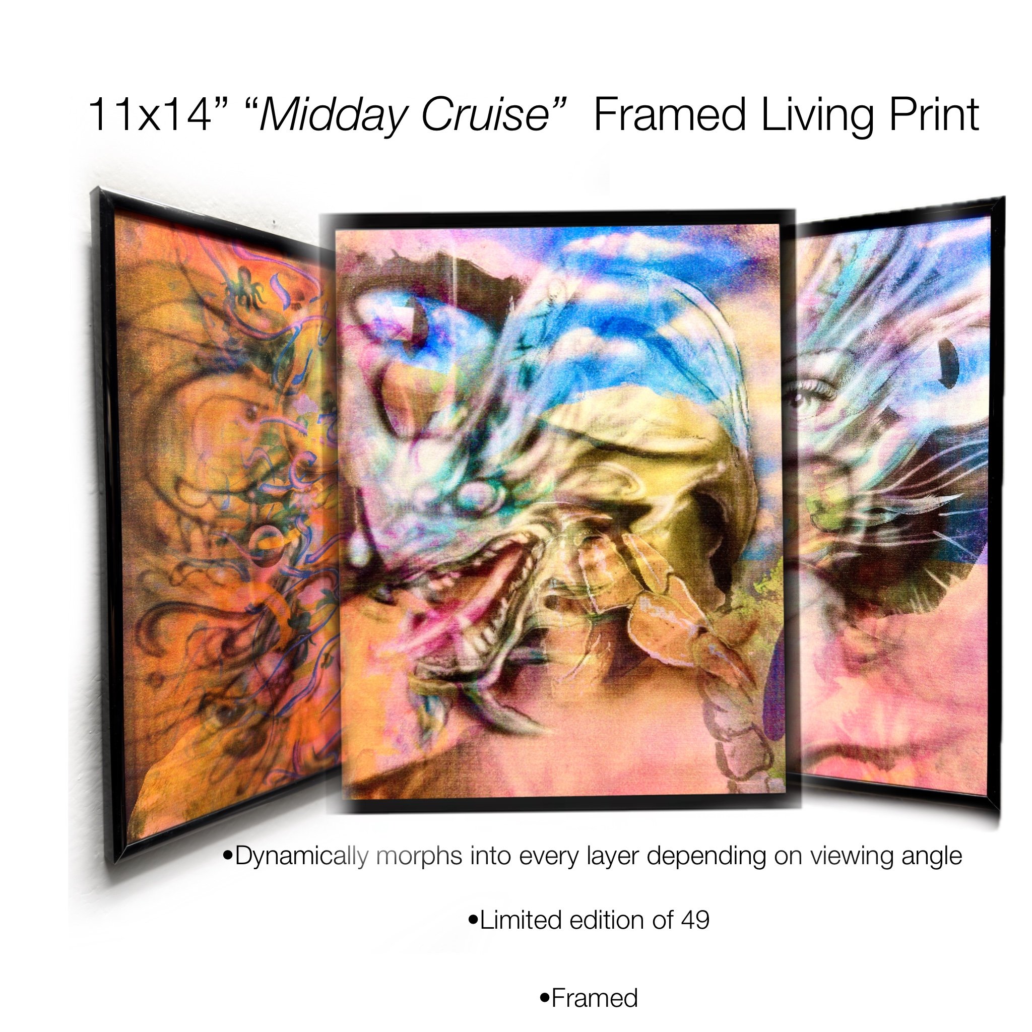 "Midday Cruise" Framed Living Prints + Signed Original Painting Relic + AR ATC
