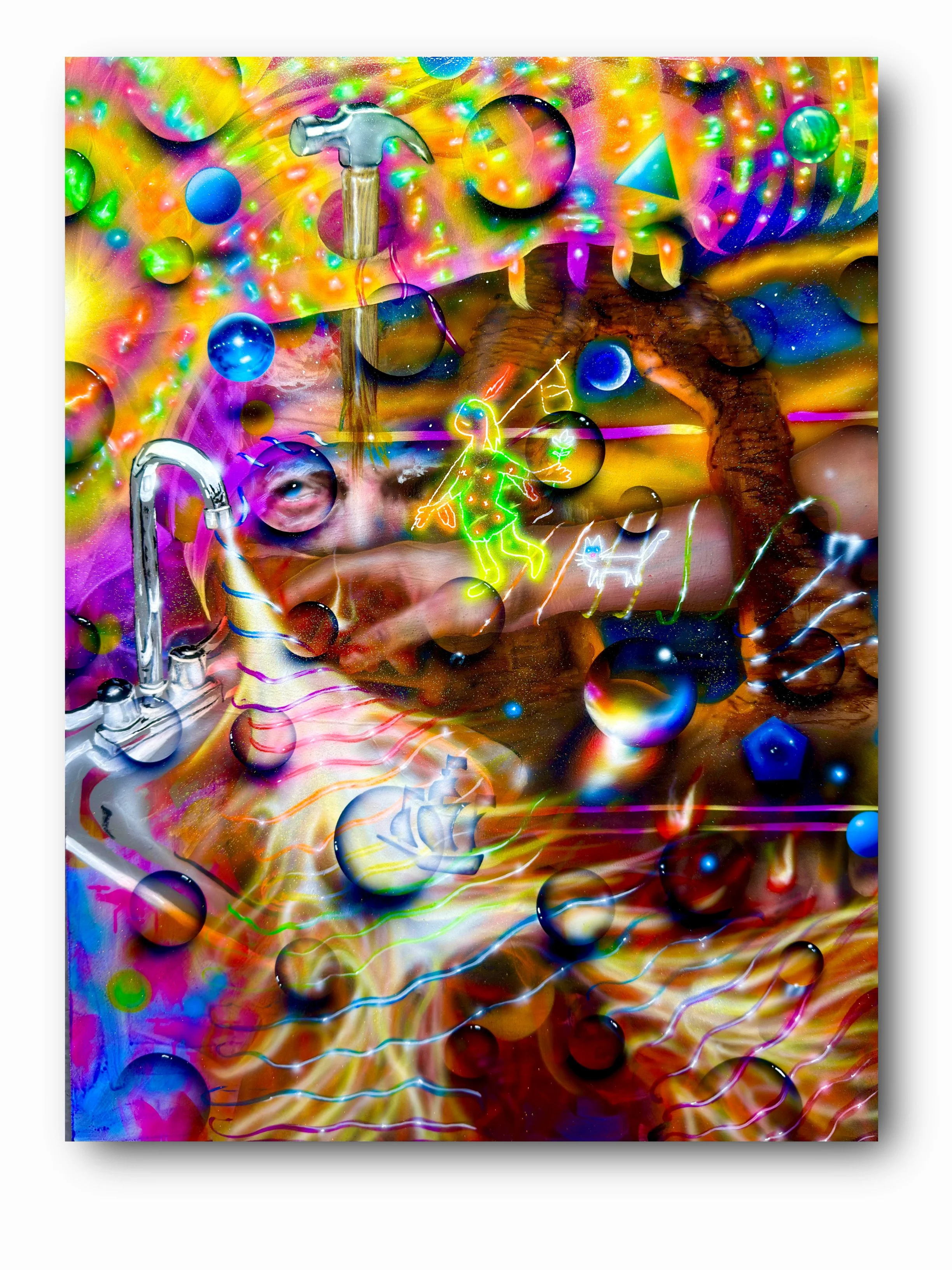 "You Can Turn It On and Off"
18x24"
acrylic and metallic flake on hardboard