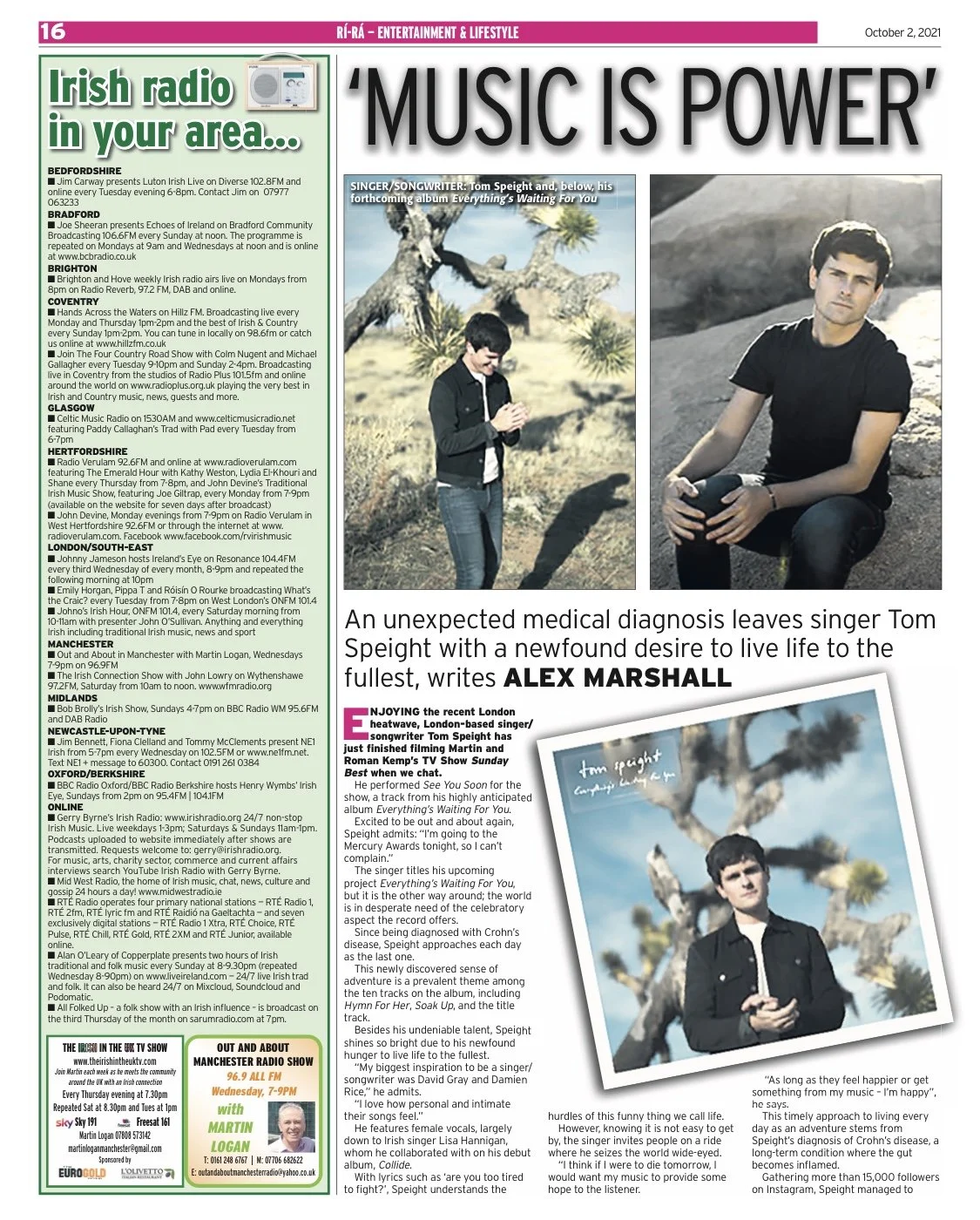 Tom Speight in the Irish Post 