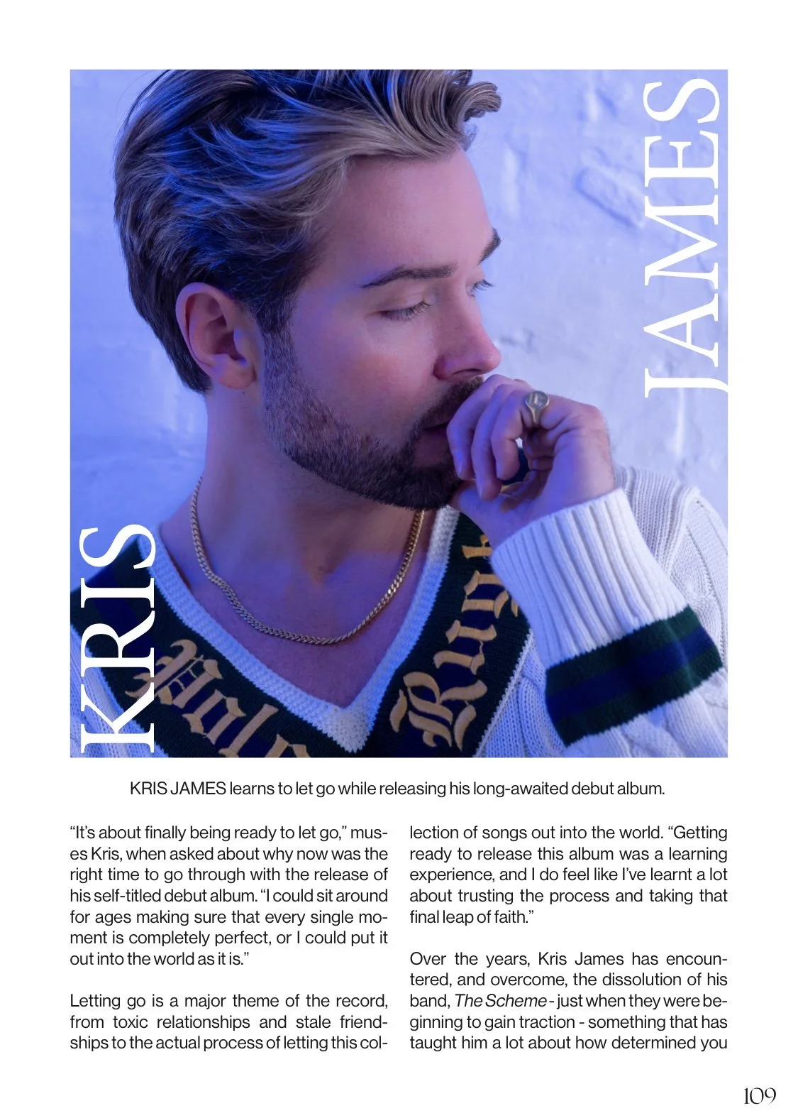 Kris James in the December issue of  Head Above The Clouds