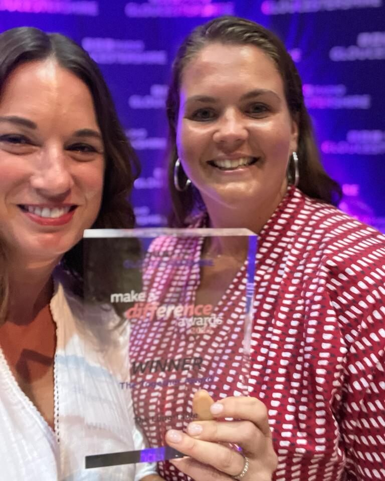 Carina and Nancy went to the @bbcradioglos Make A Difference Awards night last week and came home with the goods 🏆

We won the Together Award! The award is for creating real change by breaking down barriers and bringing people together from differen