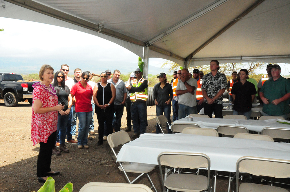 Senator Roz Baker thanked GBI employees for their role in helping to realize this important project for the South Maui community.