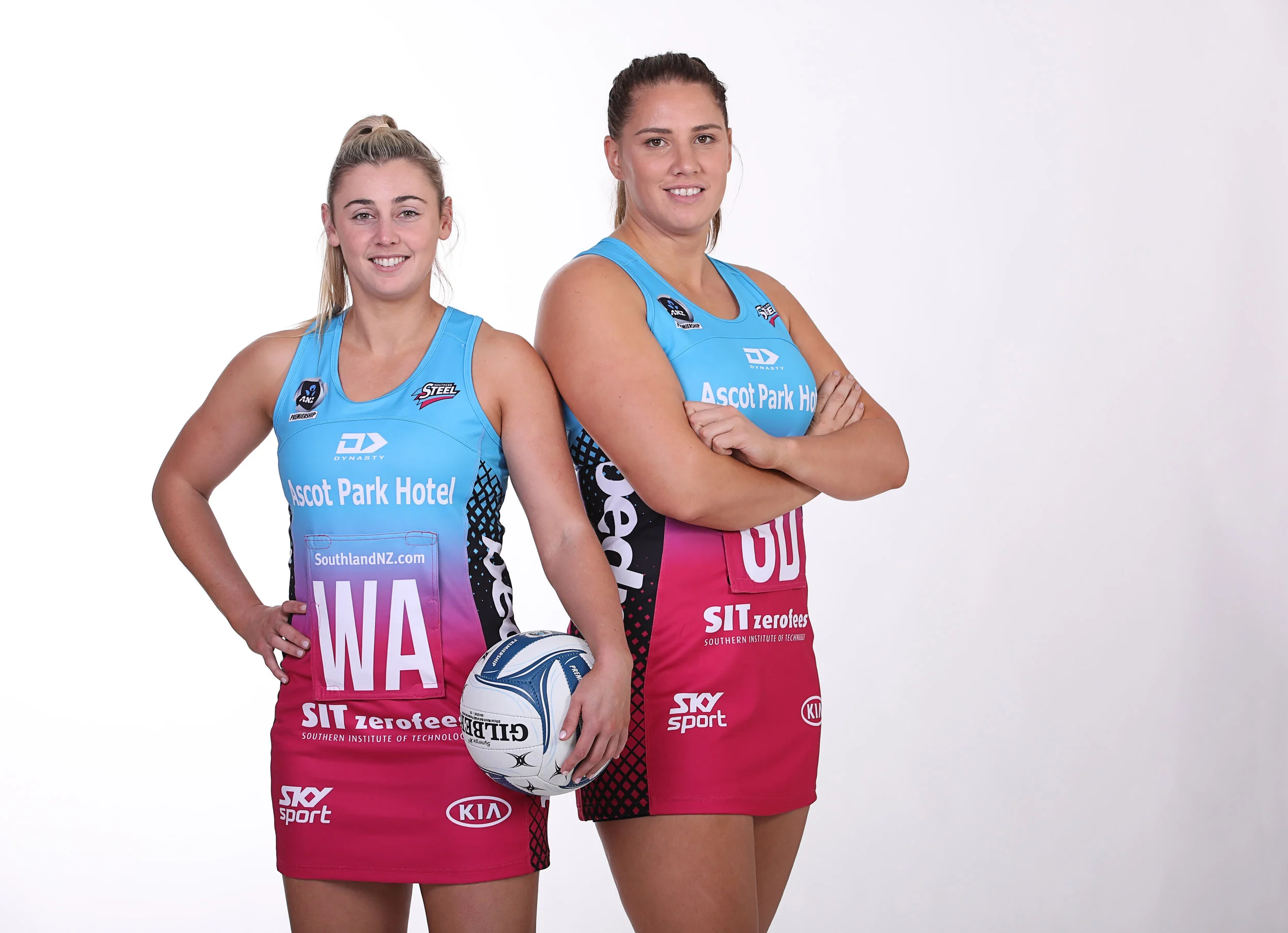 Photo: Ascot Park Hotel Southern Steel 2019 co-captains Gina Crampton and Te Huinga Reo Selby-Rickit. Pic Supplied