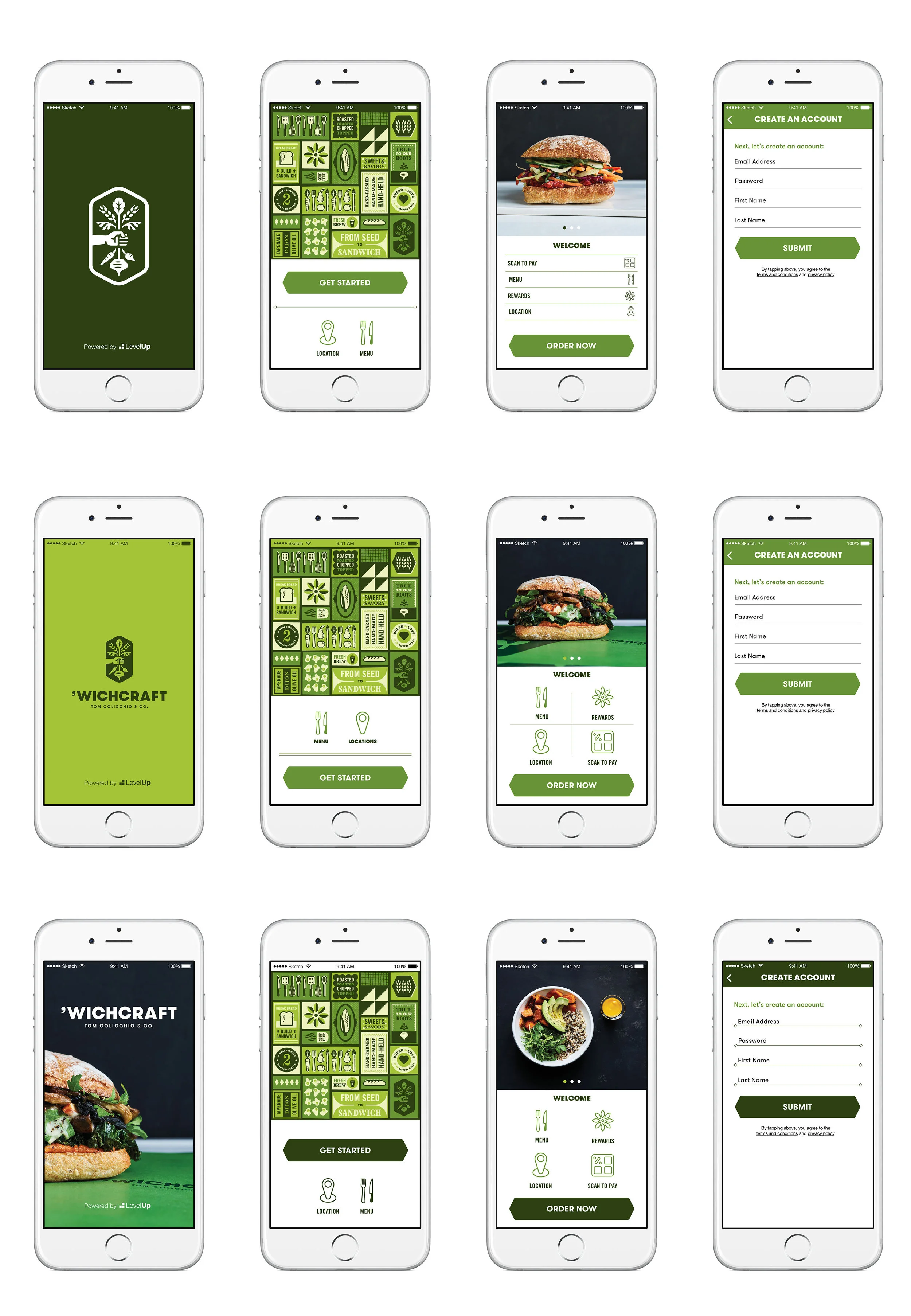 Early app mock-ups
