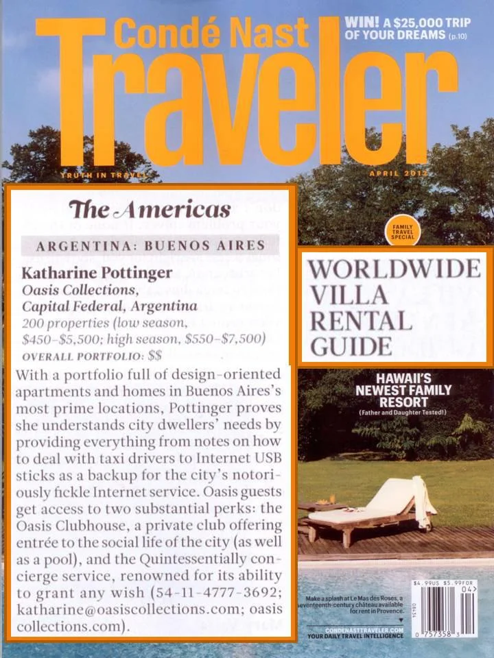 Oasis featured in Conde Nast Traveler