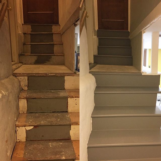 Stairwell revival 🔨 .

#stairwell #carpentrywork #carpentryskills #carpetry #stairtreads #thomashousepainting