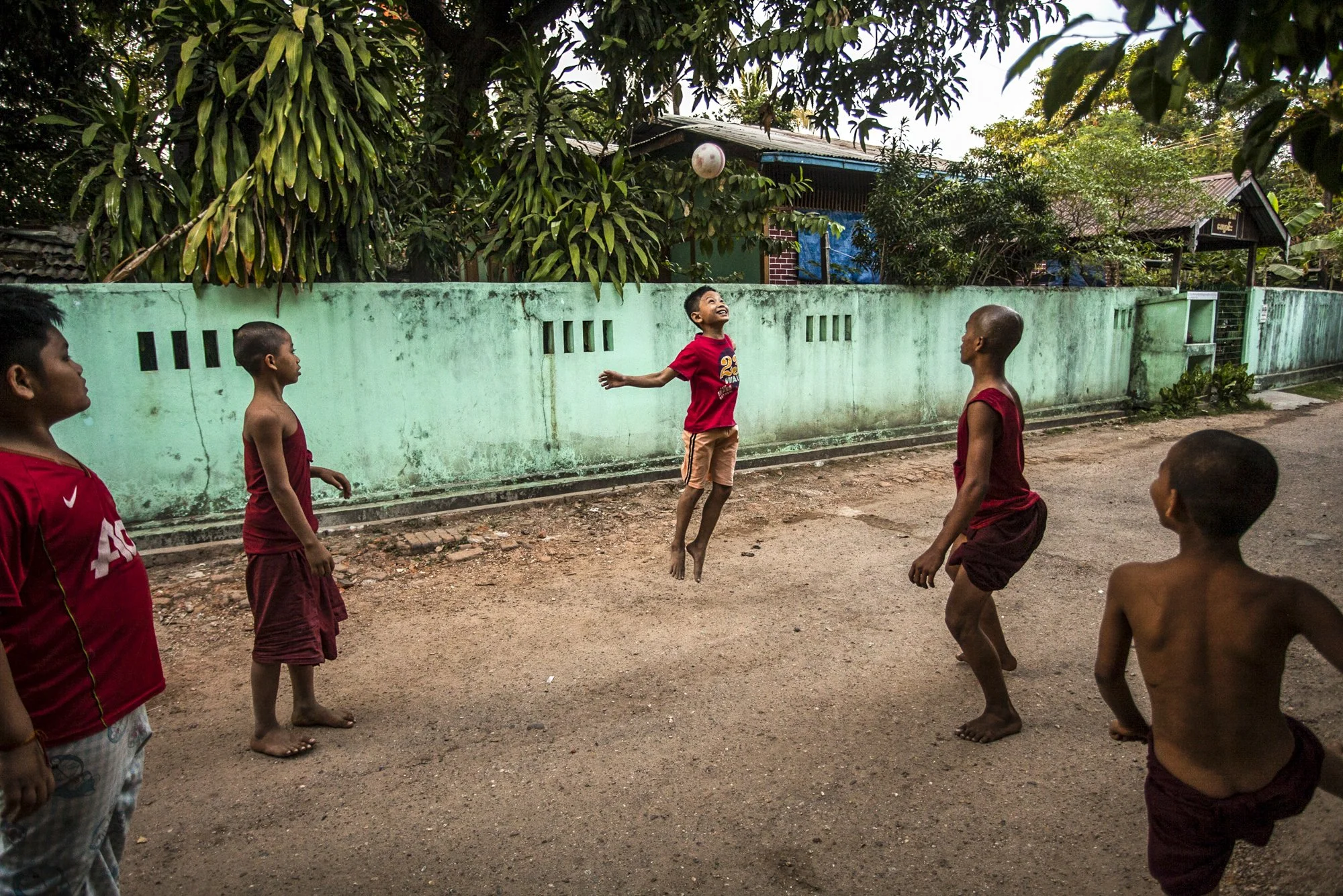 Monks playing Chinlone, Yangon, Myanmar