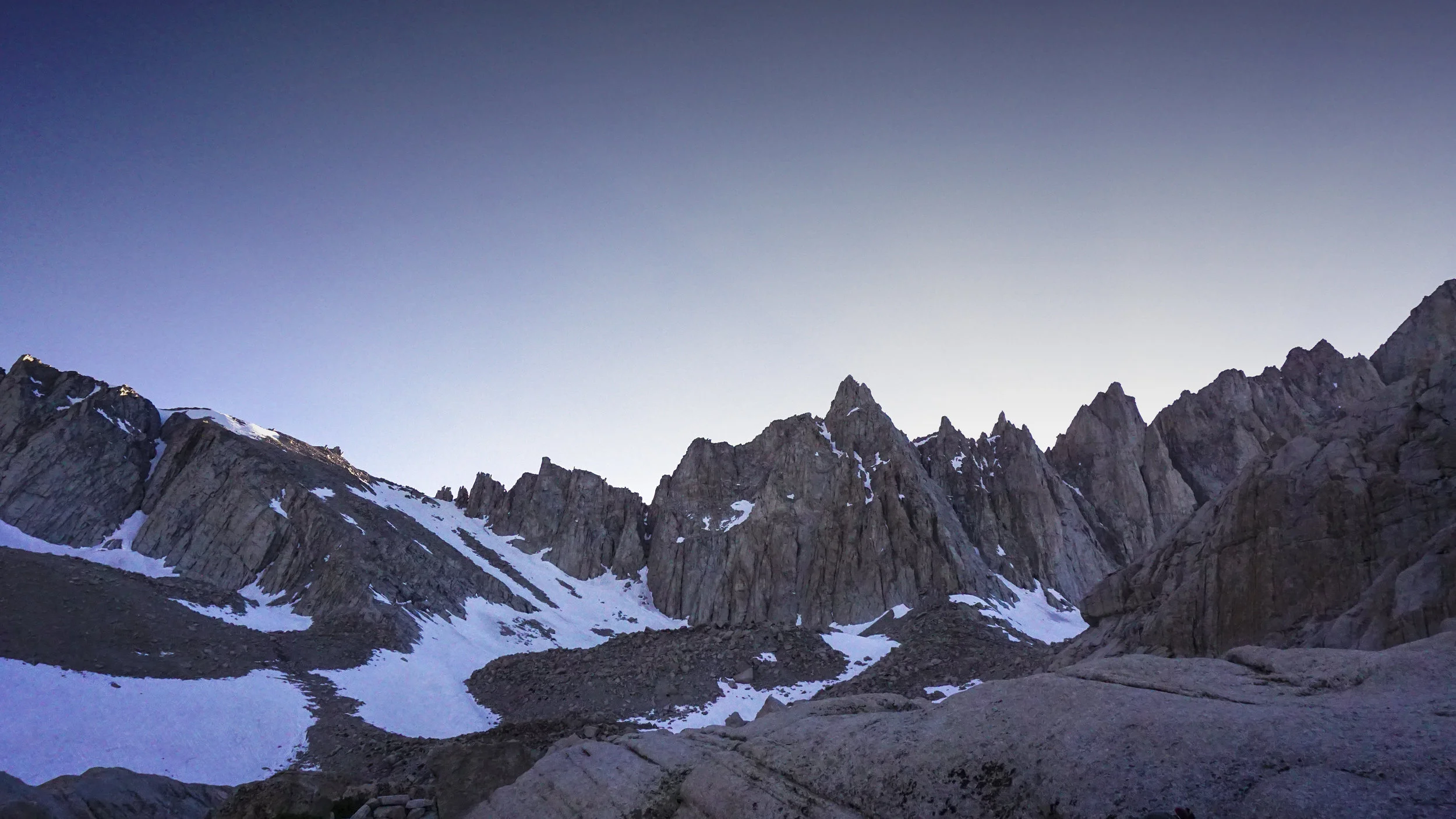 View from basecamp of the range in the afternoon light.