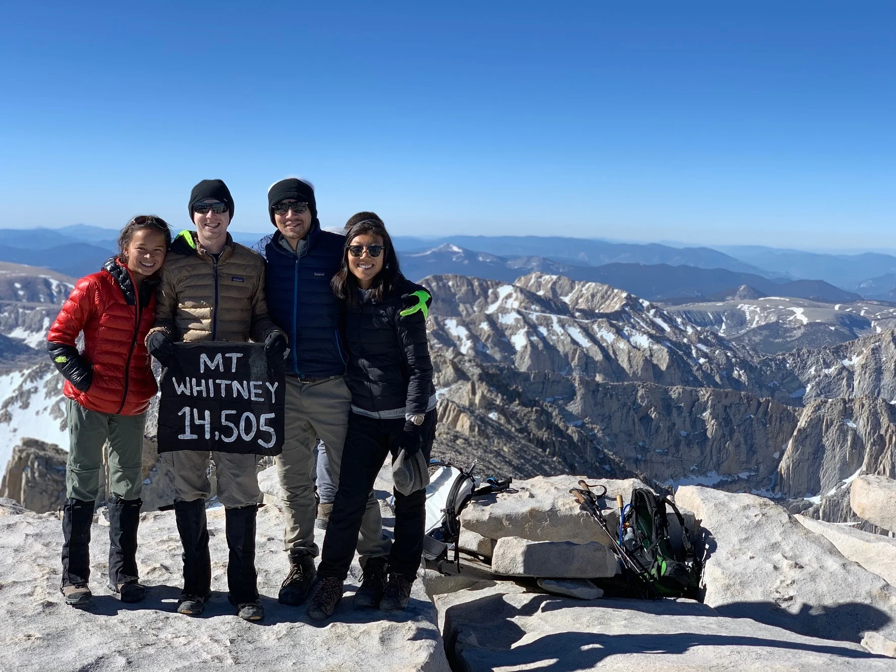 Summit photo left to right: Sophi, Nathan, Ray, Emily