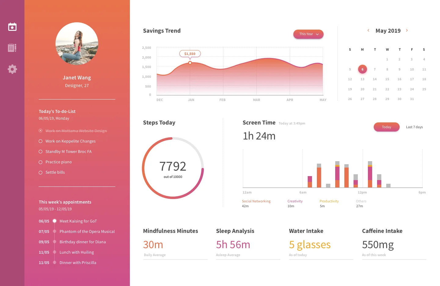 Personal Dashboard (Light)