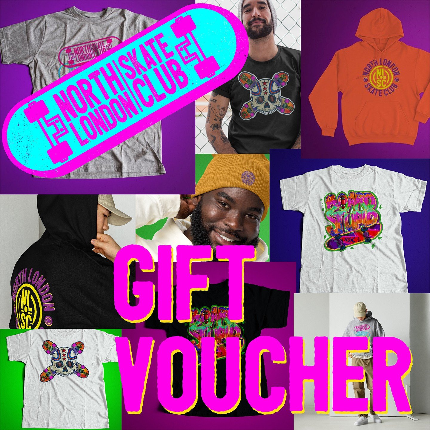 Need a last minute Christmas gift for the skateboarding / rollerblading loon in yer life...head over to https://www.northlondonskateclub.com/merch-accessories
where you can purchase a downloadable gift voucher to either print out or send direct to yo