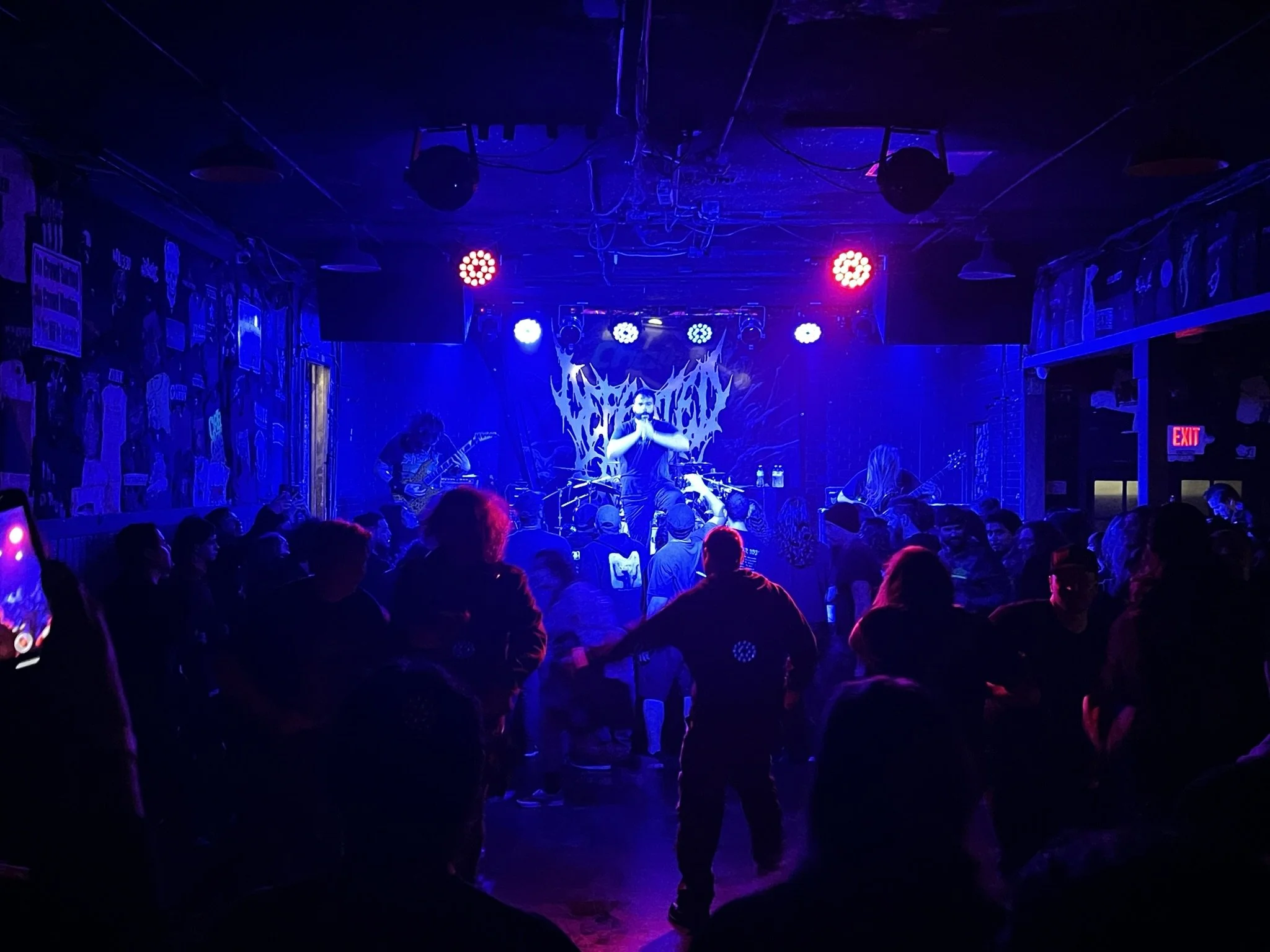 Defeated Sanity, Malignancy, Prophecy, Strangle Wire and Outside the Living, live at Chain Reaction