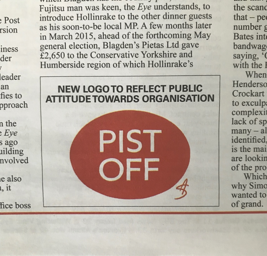  I also did a stunt with this cartoon logo at the post office. (The photo below was also published.) 