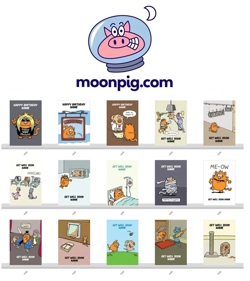  Greetings cards were created for Moonpig which could be personalised before being sent. 