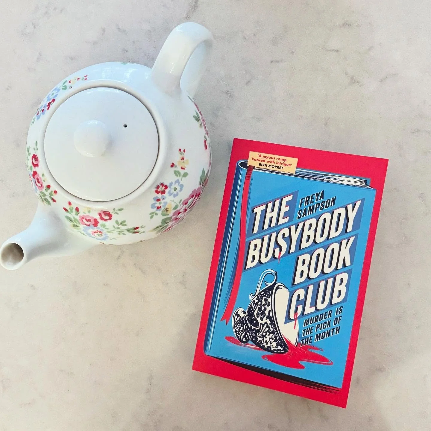 UK pub day for THE BUSYBODY BOOK CLUB is finally here! I hope you enjoy meeting my bookish sleuths, Nova, Phyllis, Arthur and Ash, plus Craddock the flatulent bulldog 🐶

(Speaking of pets, swipe to see Cosmo trying to get in on the flat lay action&h