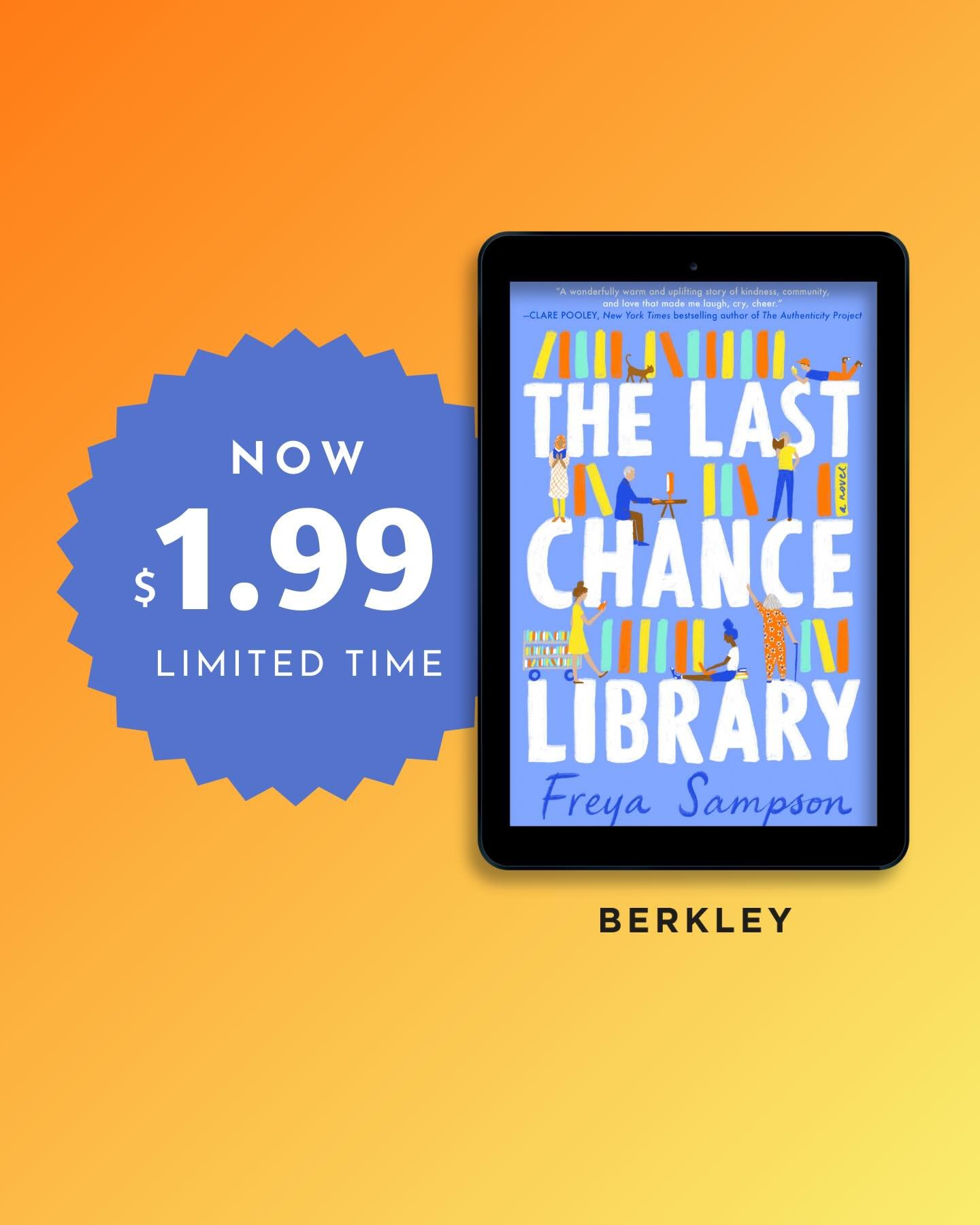 My first book, THE LAST CHANCE LIBRARY, is on sale for the next few days! This was published back in 2021 (and written in 2019) and I find it wonderful, and a little overwhelming, that it&rsquo;s still connecting with so many readers. Of all four boo