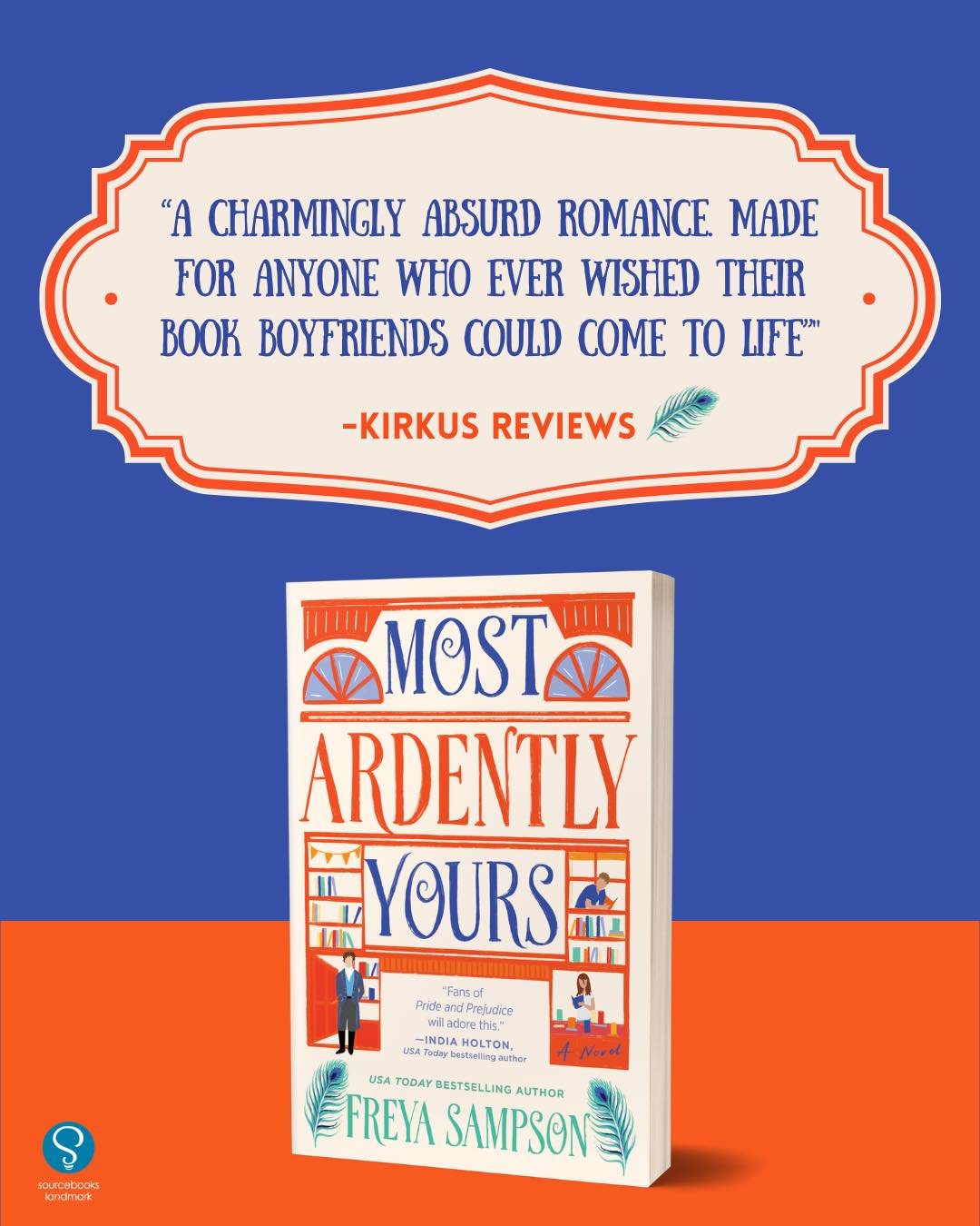 It&rsquo;s always a nerve-wracking moment when the early reviews come in, so I&rsquo;m absolutely delighted (and very relieved) that my first one is a goodie. Thank you @kirkus_reviews for your kind works about MOST ARDENTLY YOURS!

See below for a t