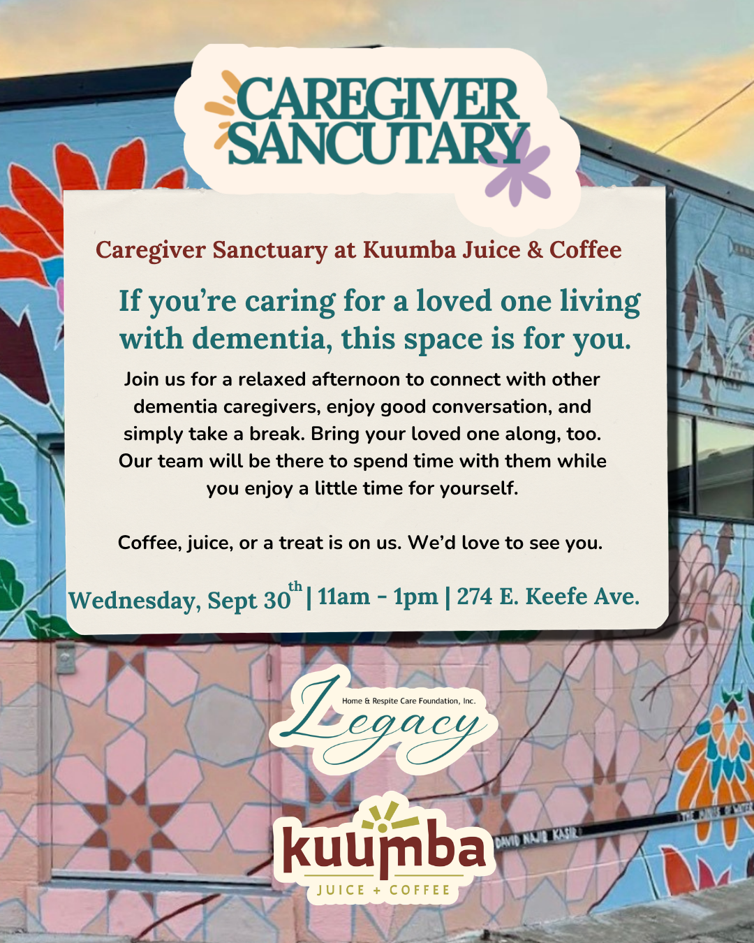 Caregiver Sanctuary at Kuumba Juice &amp; Coffee