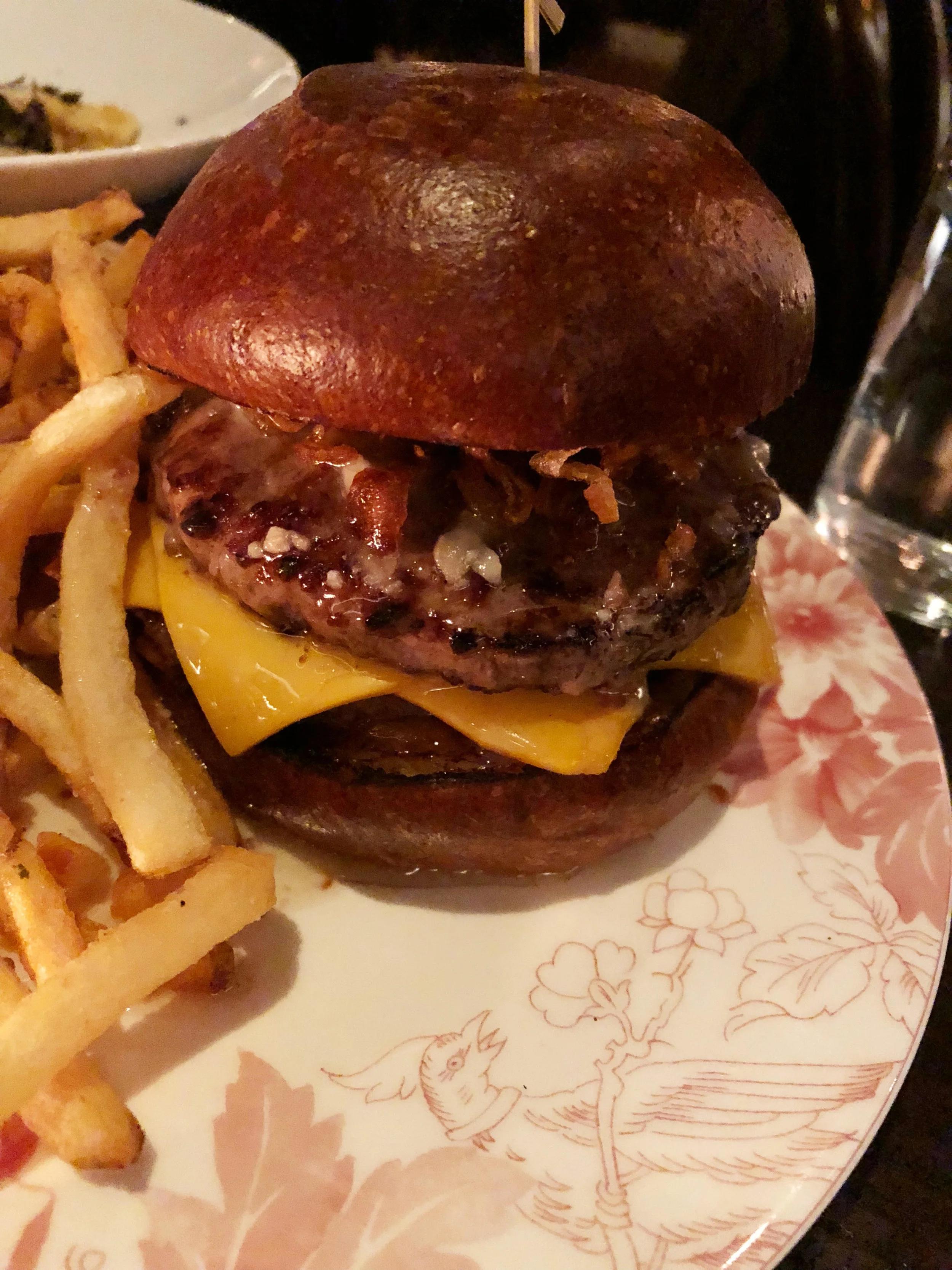 86'd burger: bone marrow, crispy shallots, american cheese, Chumleys sauce