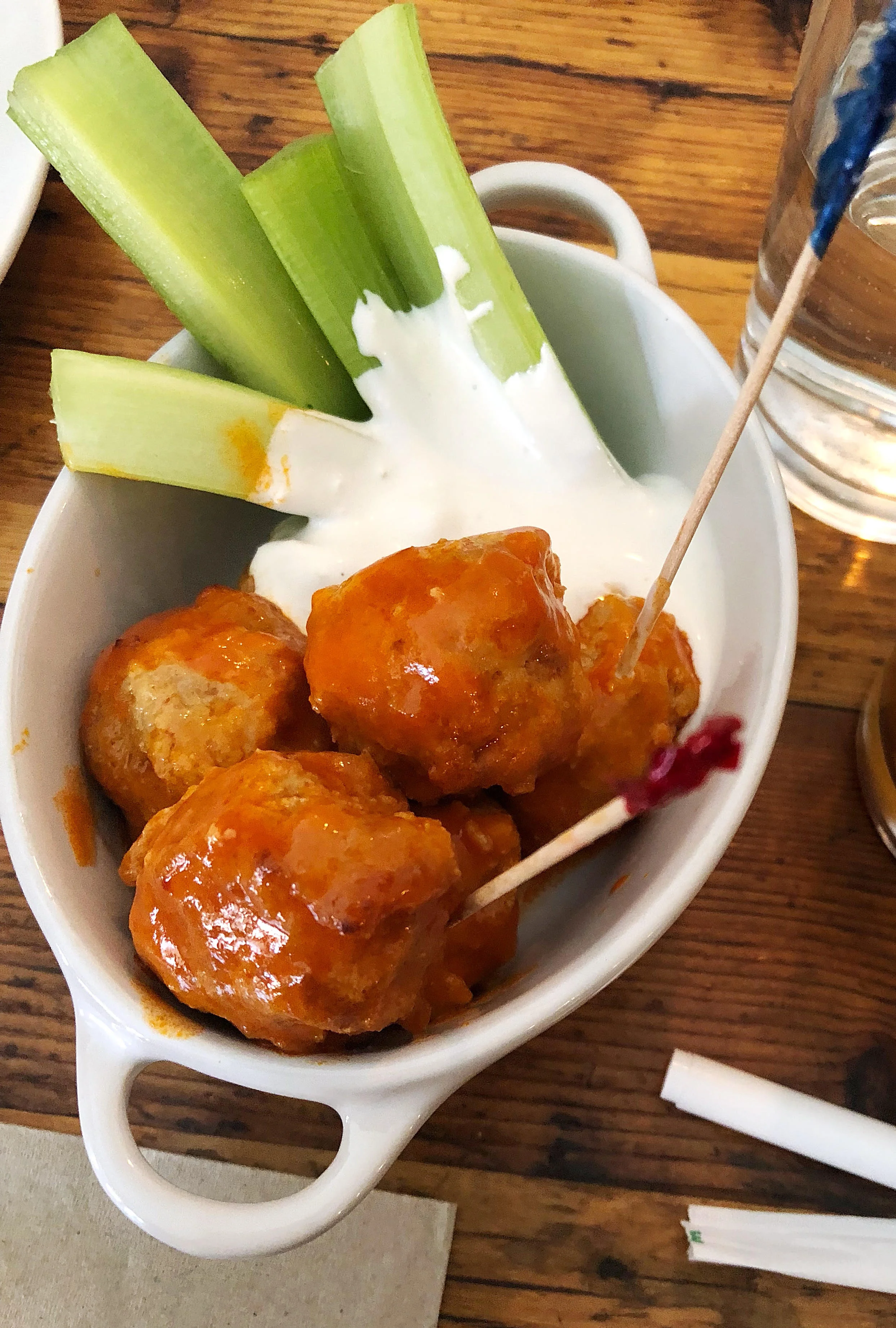 Mini buffalo chicken meatballs