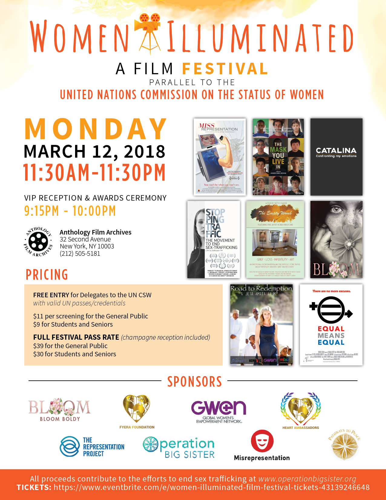 WOMEN ILLUMINATED FILM FESTIVAL PREMIERES PARALLEL TO THE UNITED NATION’S 62ND ANNUAL COMMISSION ON THE STATUS OF WOMEN