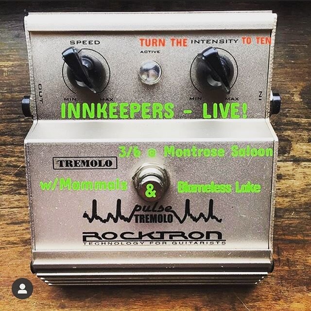 My band @innkeepersband is playing a real live rock and roll show at @montrosesaloon THIS FRIDAY and I would love if you would attend. We&rsquo;re on around 11pm. Come thru and bring your ear plugs.
