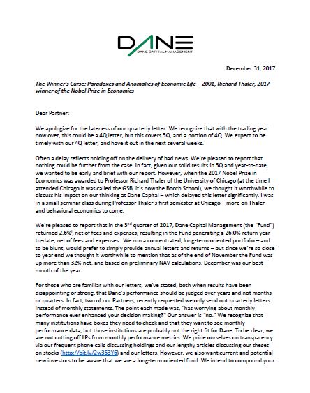 Q3 2017 Letter