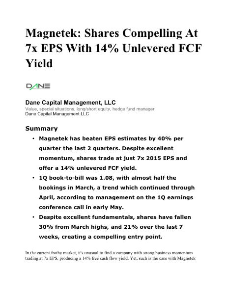 Magnatek Analysis 6/29/15