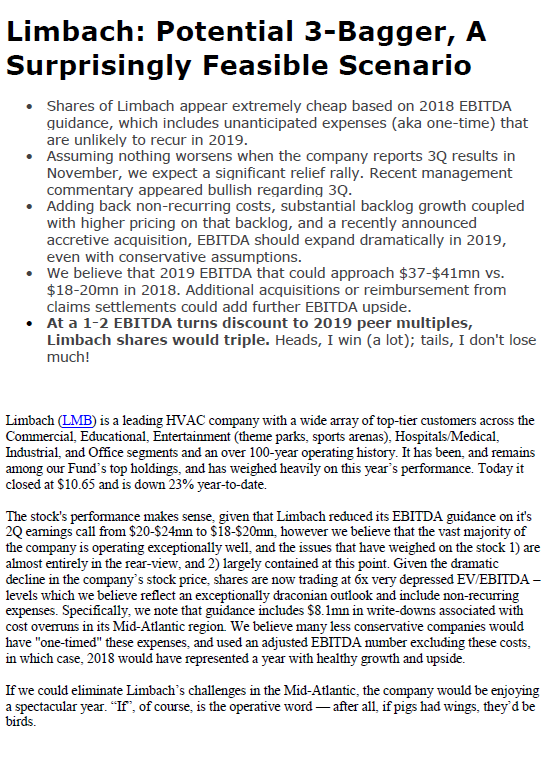 Limbach Analysis 9/28/18