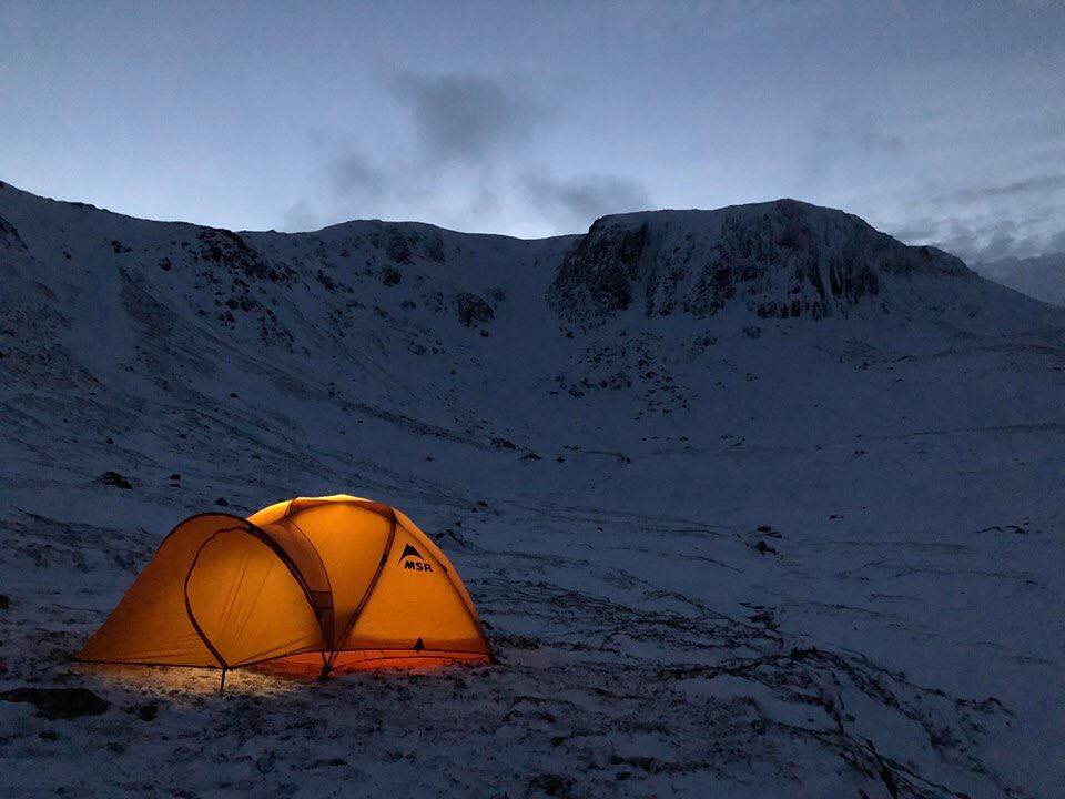 Snowy supermoon camp Cairngorms - Drew Napier