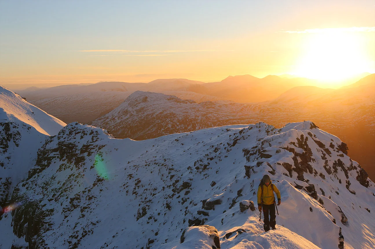 'Sun kissed' winter traverse of Liathach