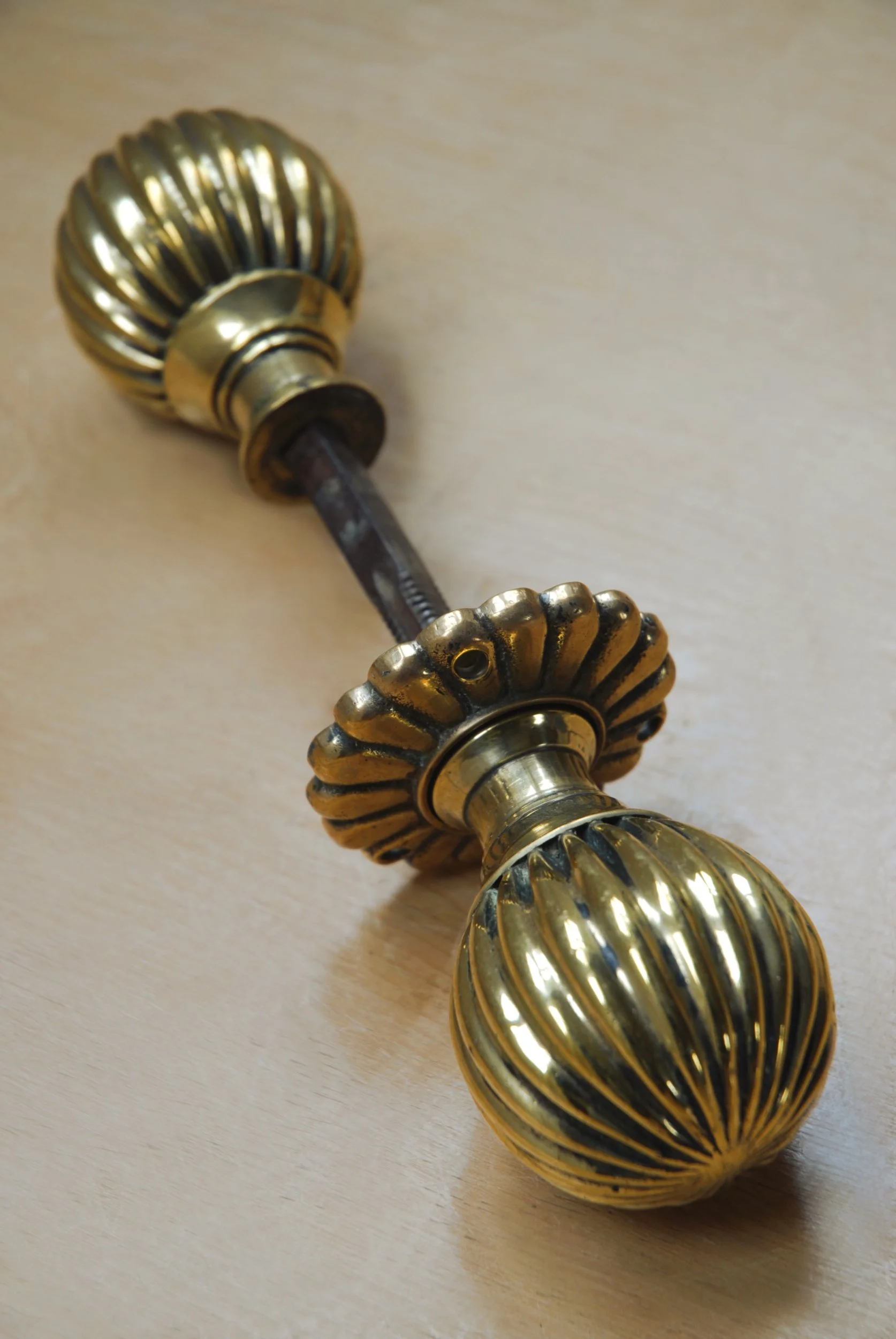 Victorian Lobed Brass Door Handles