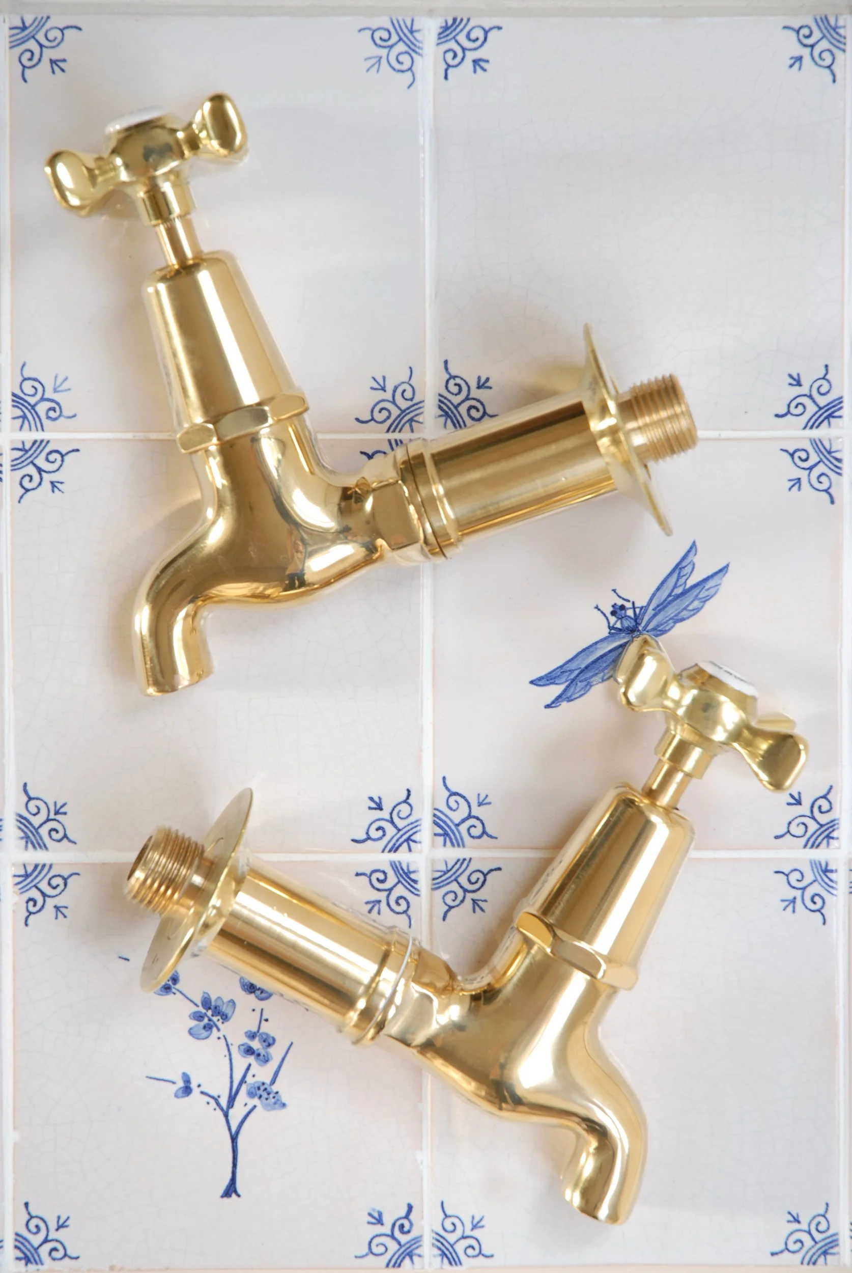 Water & Wood Brass Wall Mounted Bib Taps