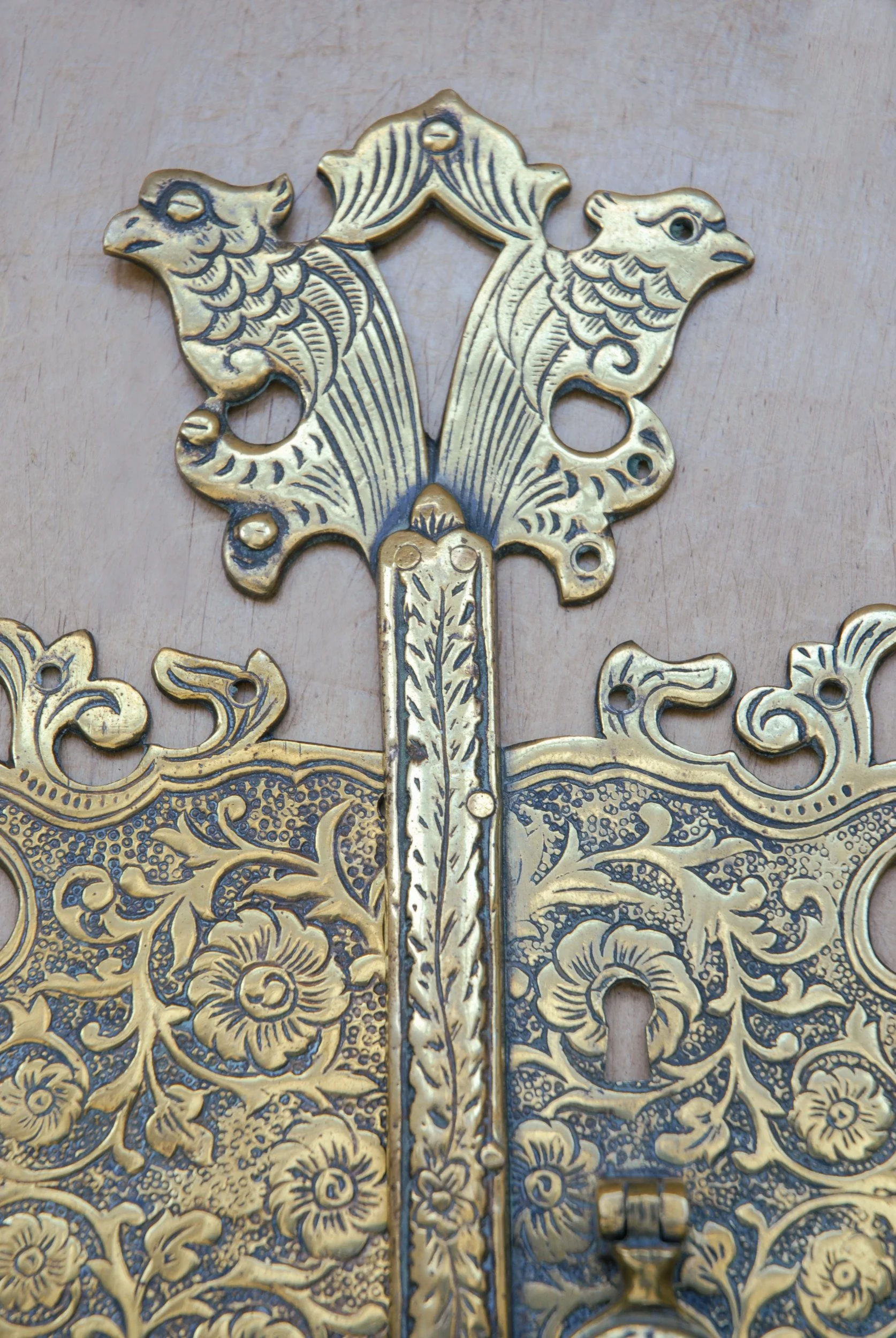 SIZED 1492 Brass Chased Antique Door Plate.JPG