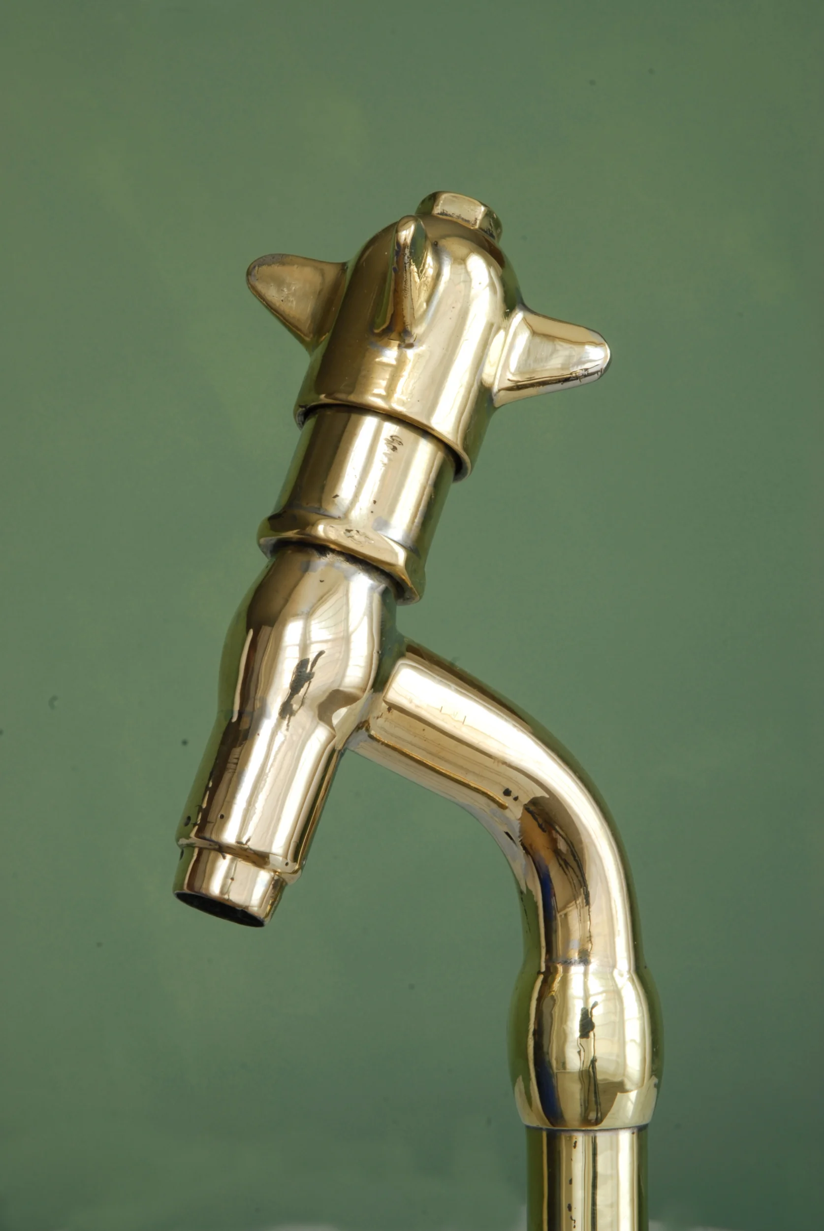 159 Brass Lab Taps Close Up Side View.JPG