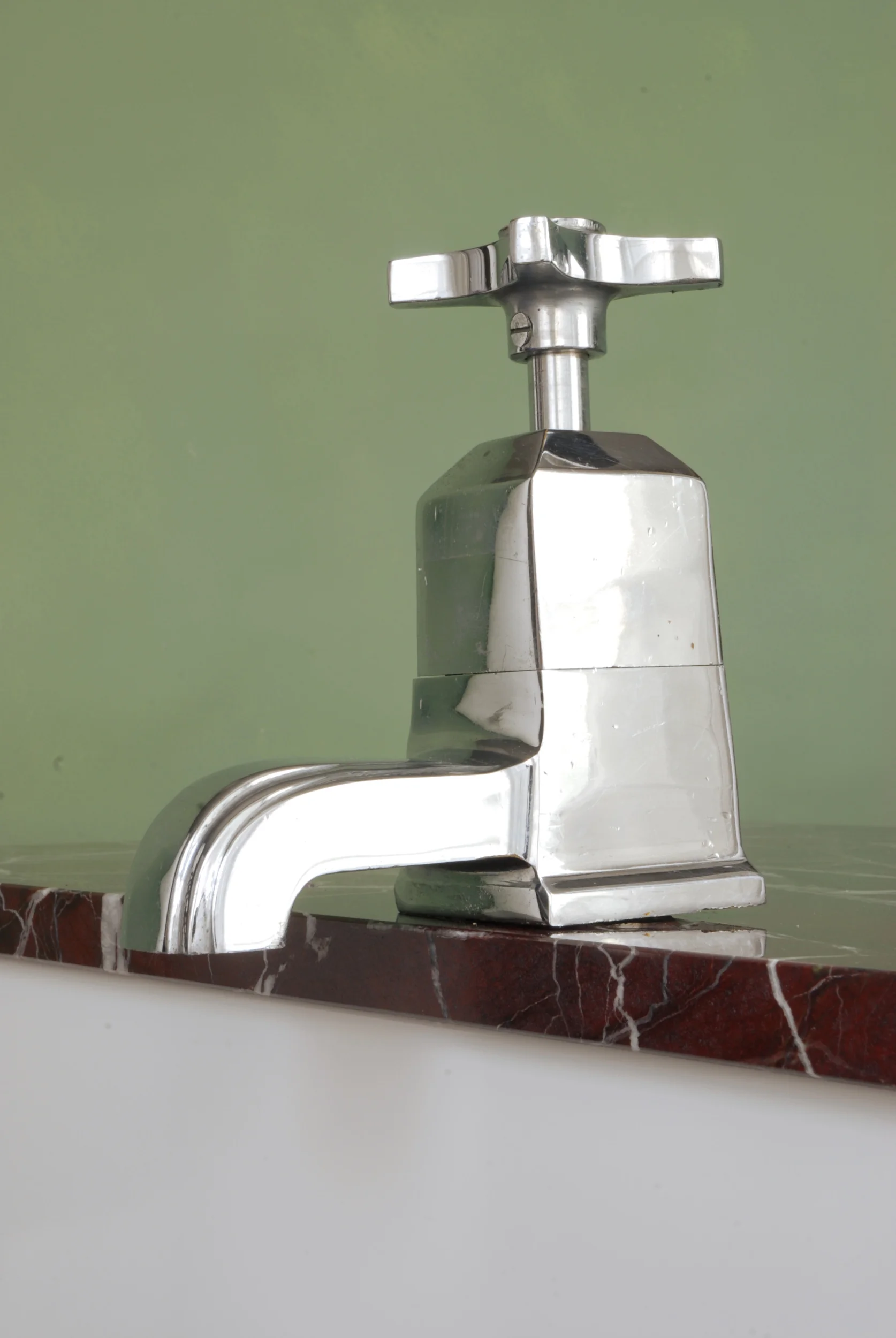 Large Art Deco Chrome Bath Taps — Water and Wood