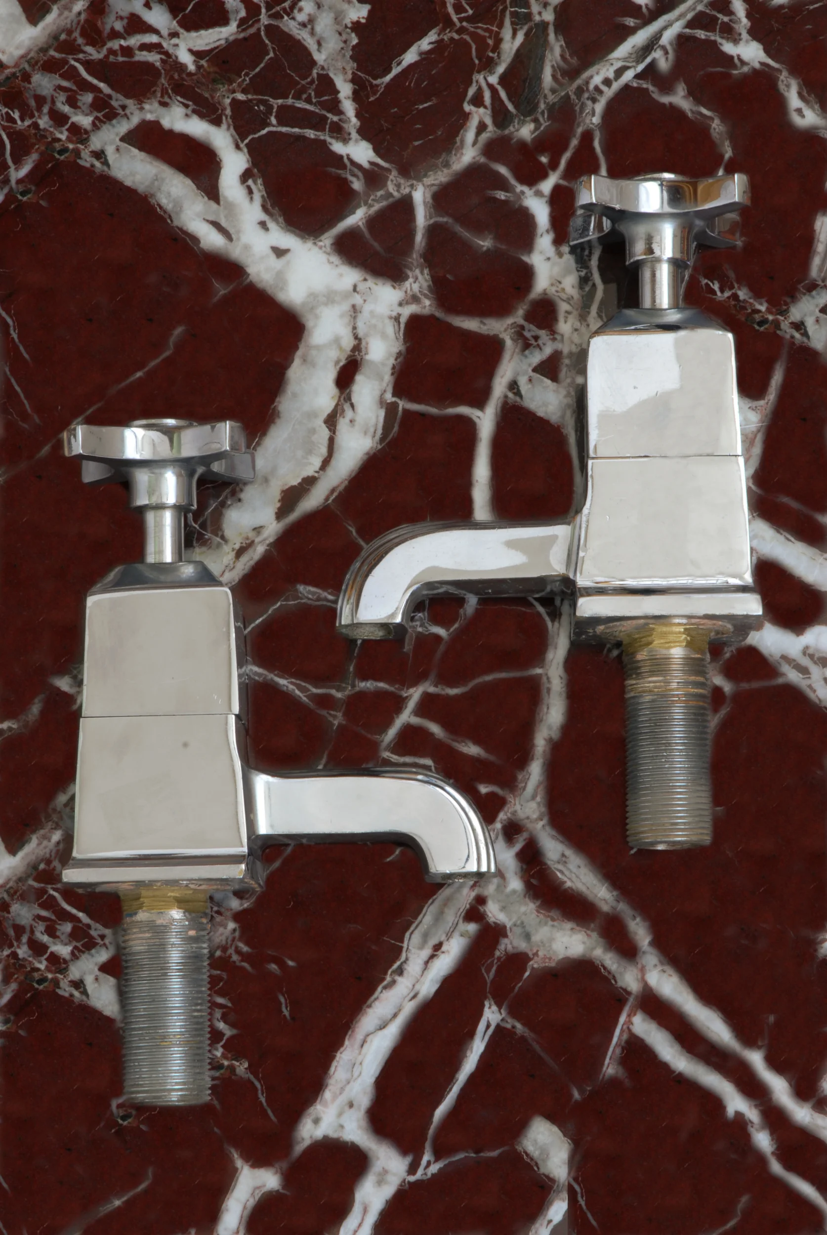 Large Art Deco Chrome Bath Taps — Water and Wood