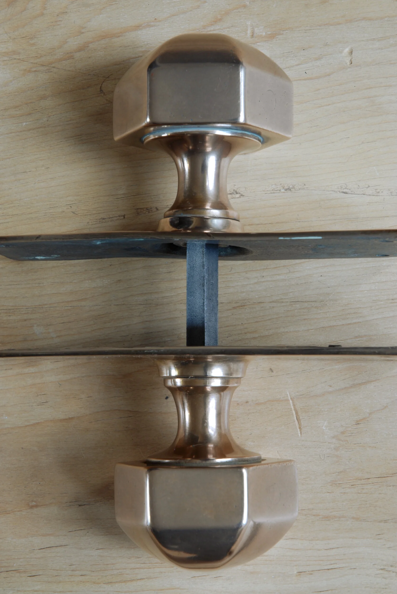 SIZED 280 Hexagonal Brass Door Knobs Side View.JPG