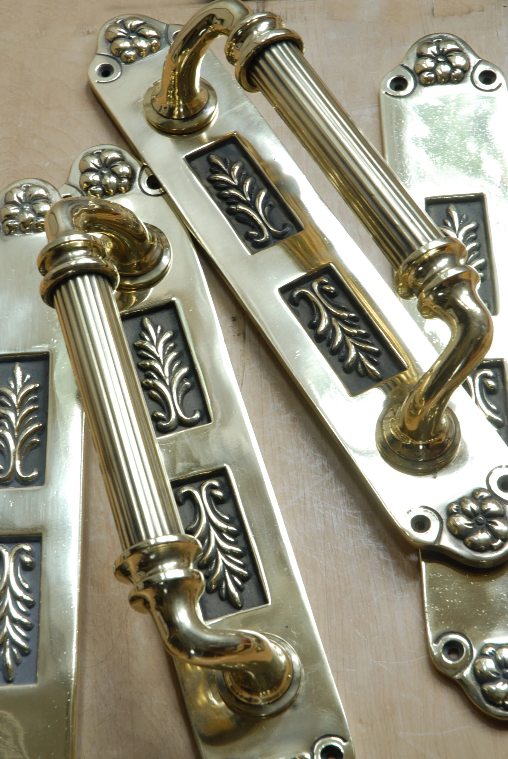 Large Arts & Crafts Brass Handles 13"