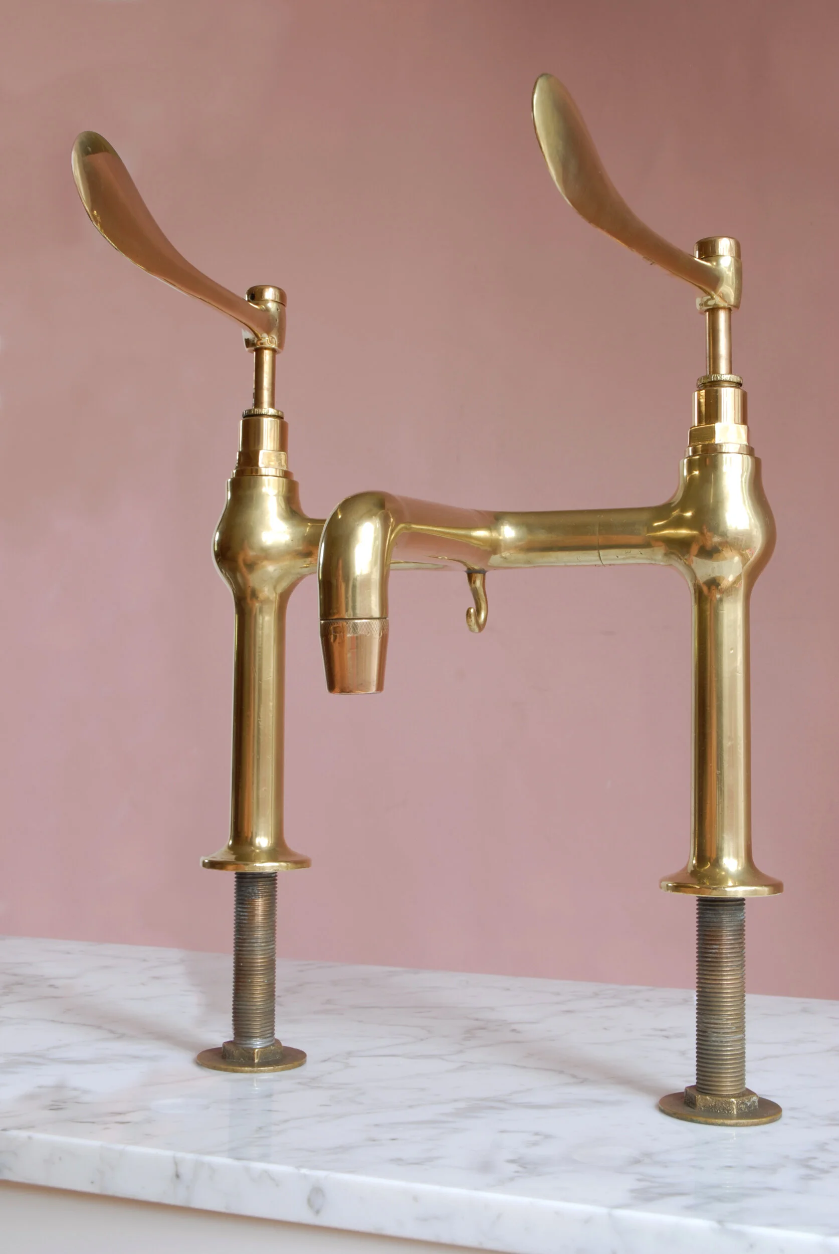 Vintage Brass Lever Arm Mixer Taps