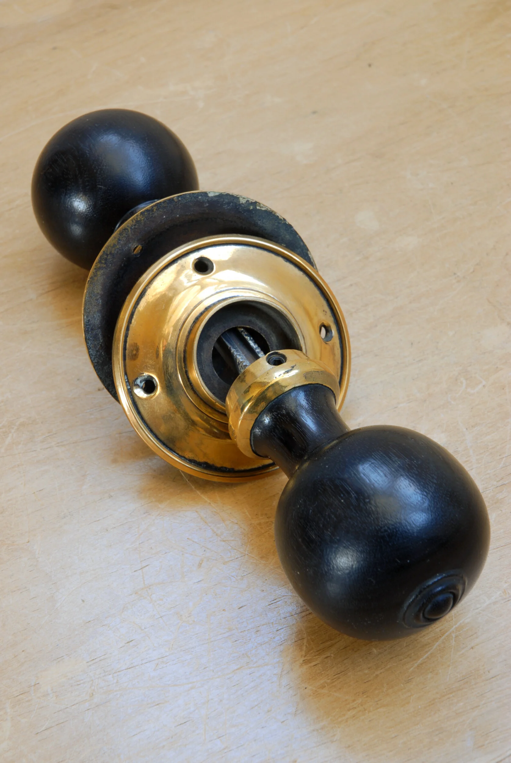 Solid Ebony Victorian Door Knobs — Water and Wood