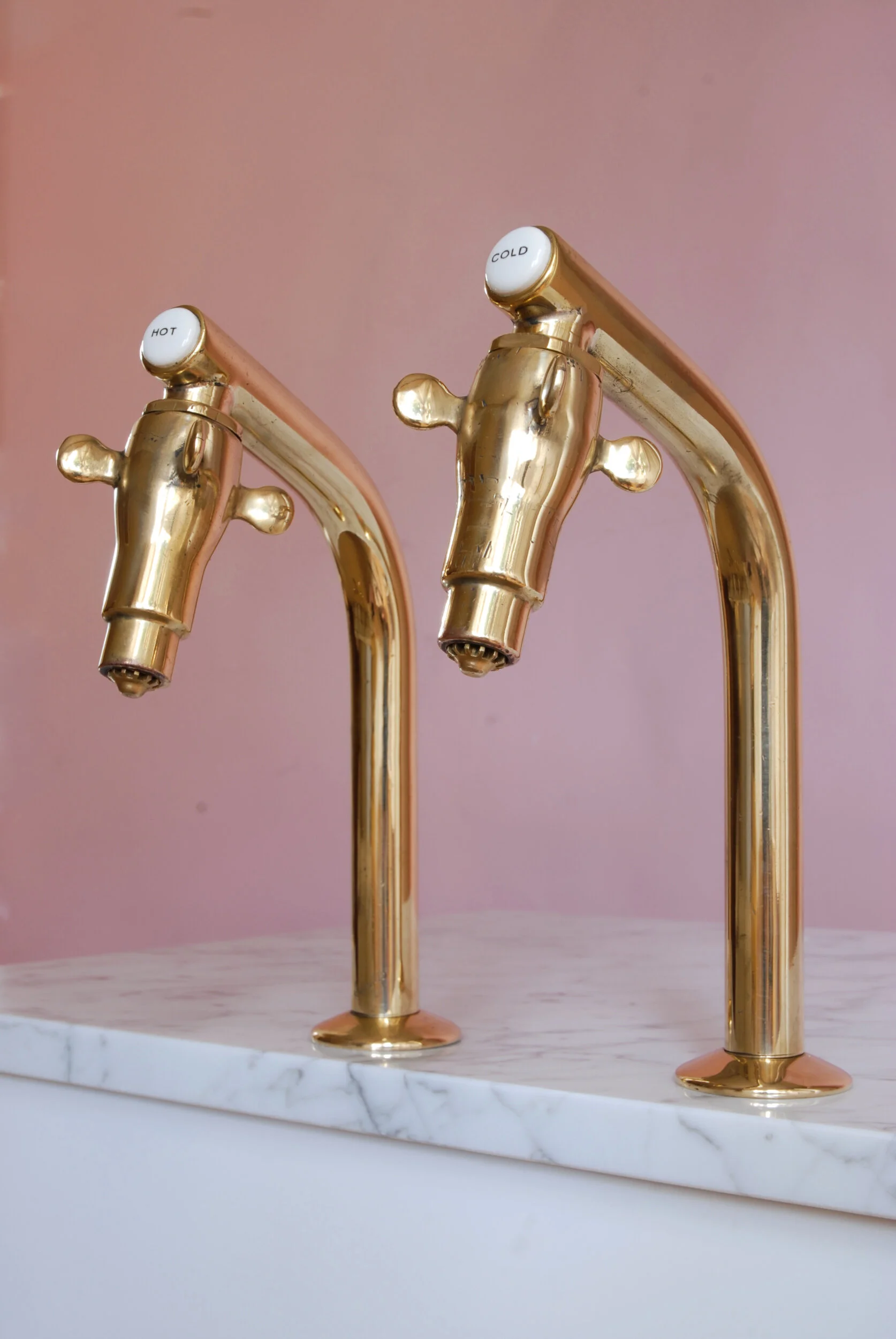 Mid Century Brass Sink Taps