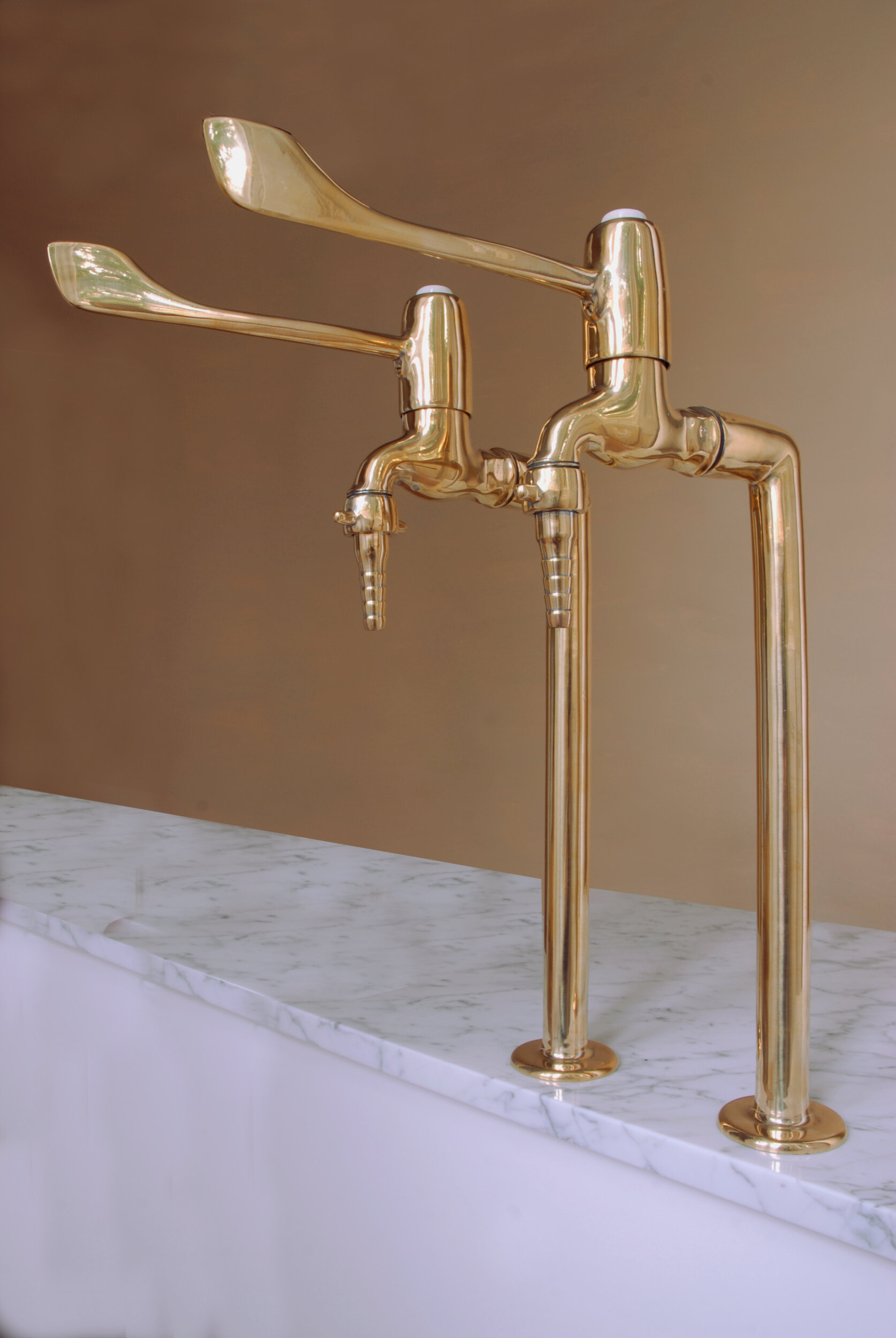 Brass Lever Arm Bib Taps
