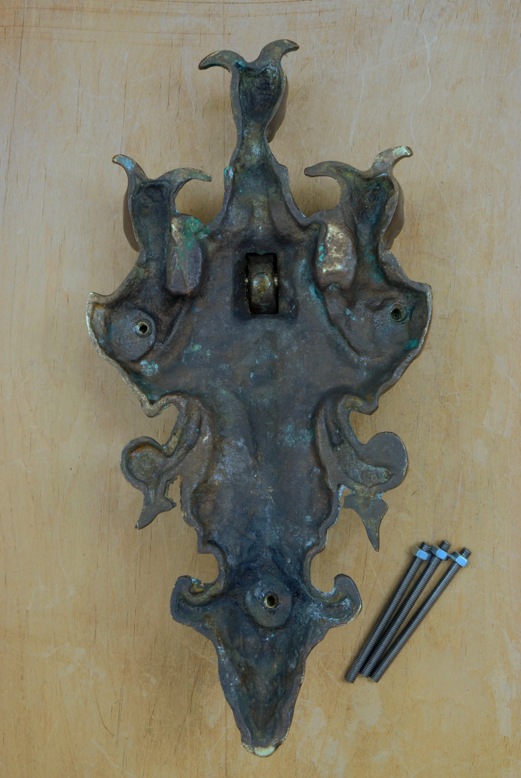 SIZED 884 French Antique Door Knocker Bronze.JPG
