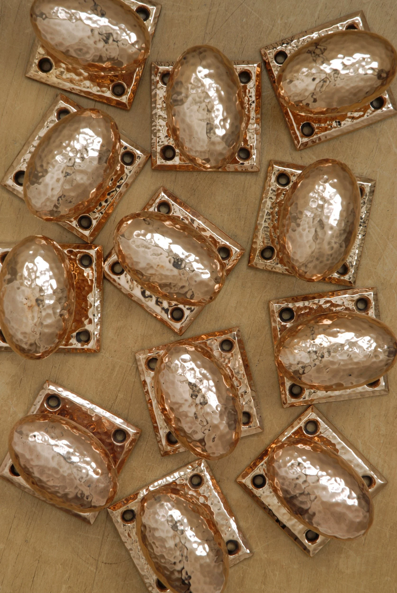 Rose Brass Arts & Crafts Handles (6 Sets Available)