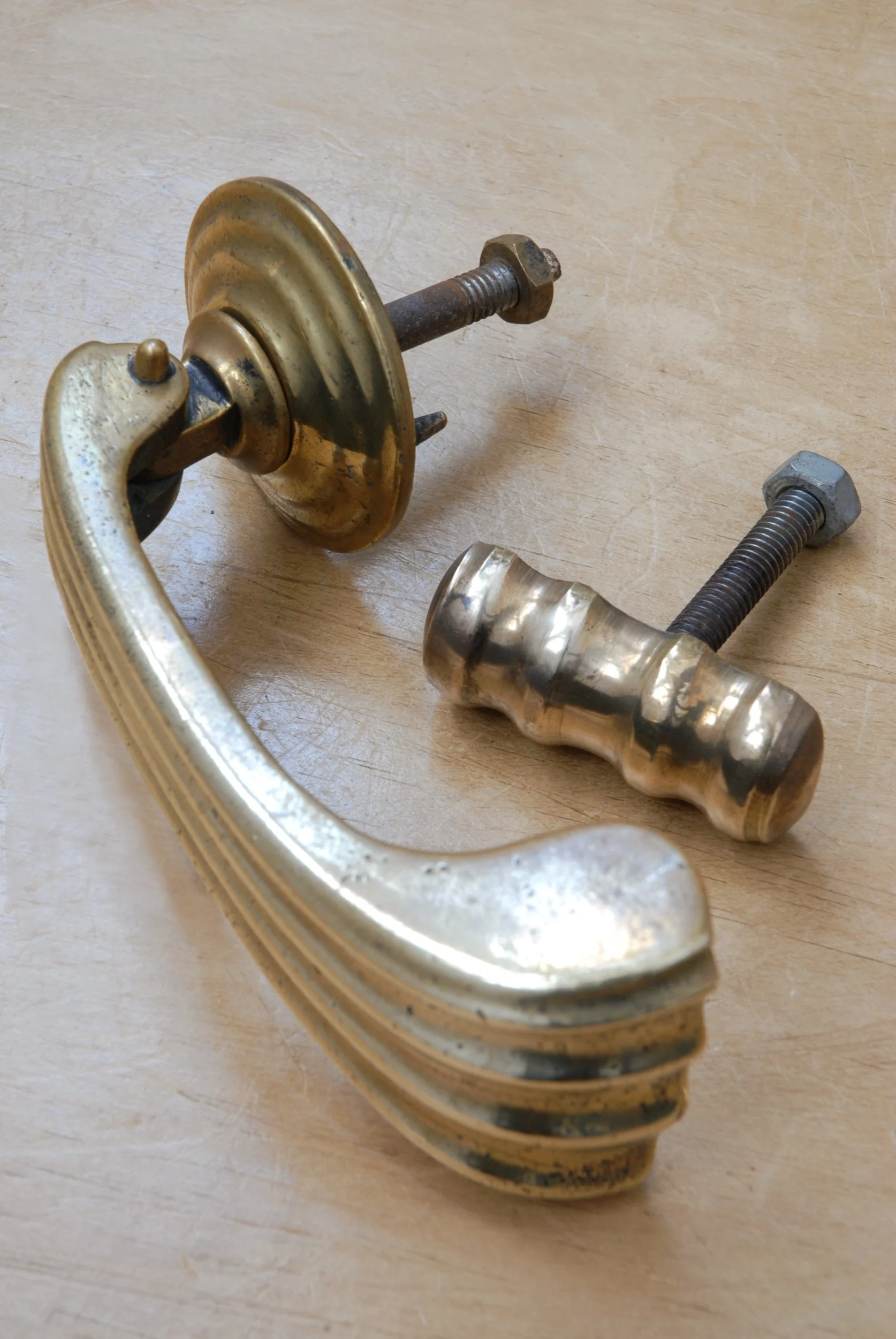 Victorian Fluted Brass Front Door Knocker